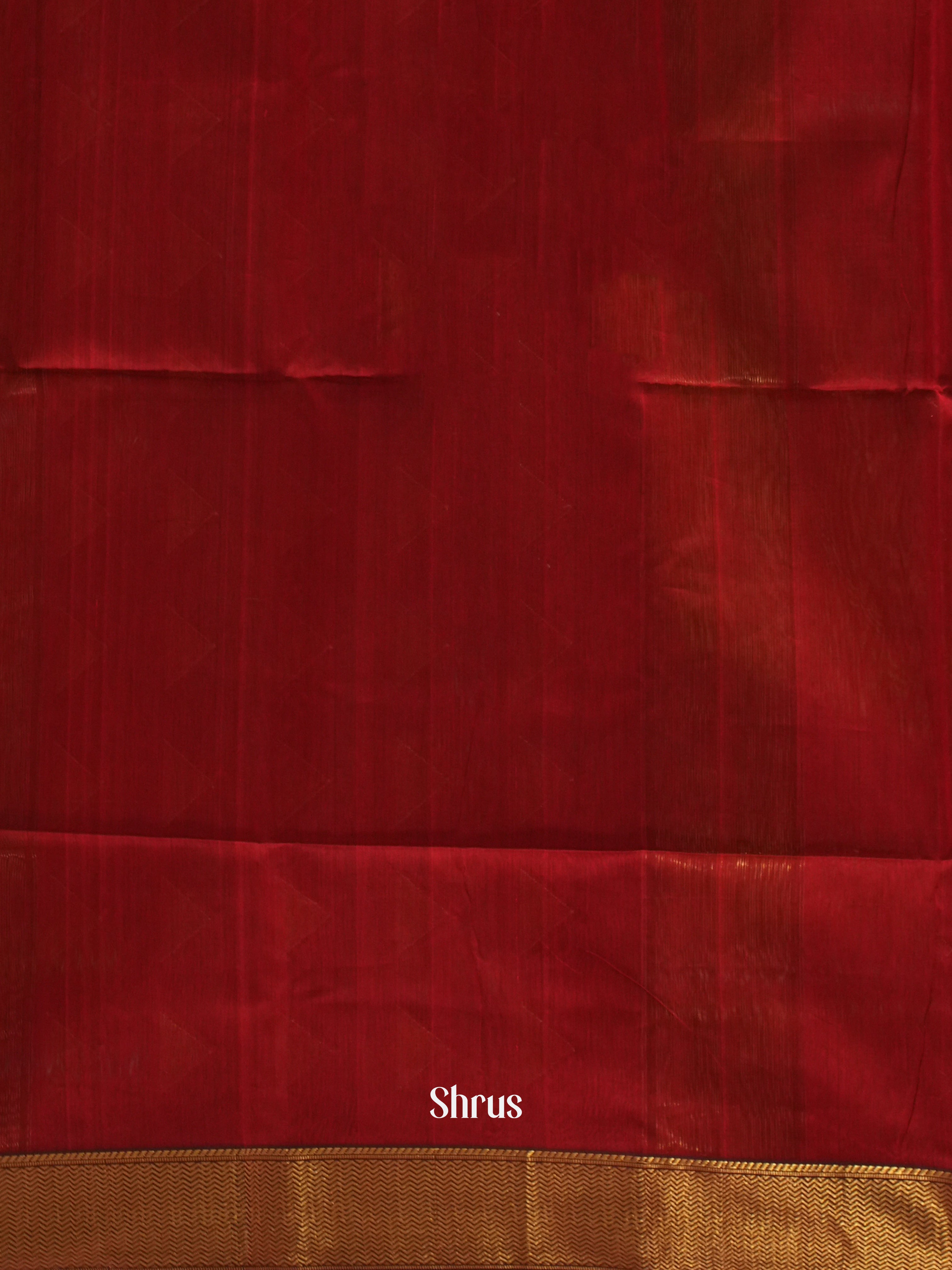 Red & Brown - Maheshwari silkcotton Saree - Shop on ShrusEternity.com
