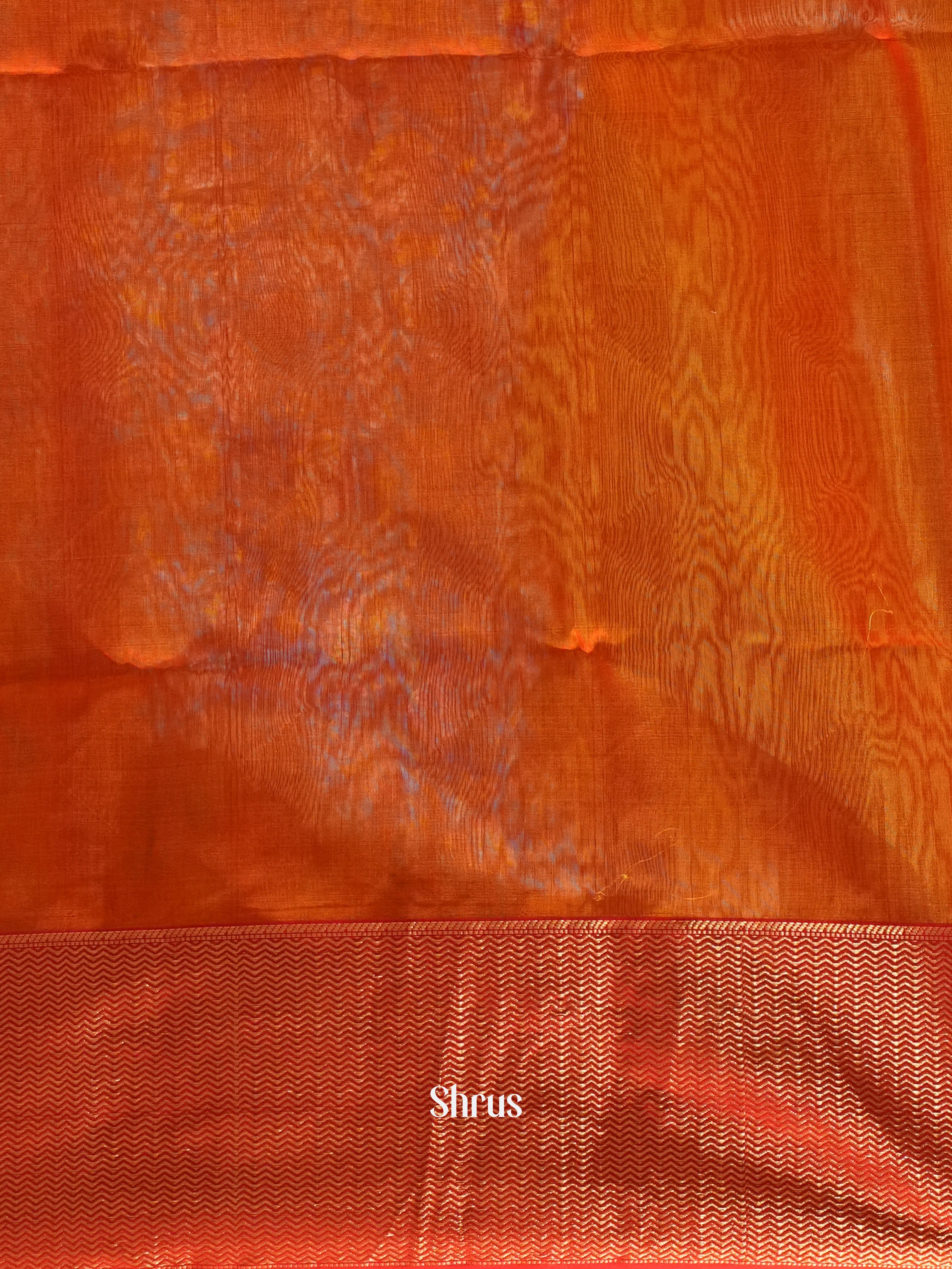 Yellow & Red - Maheshwari silkcotton Saree - Shop on ShrusEternity.com