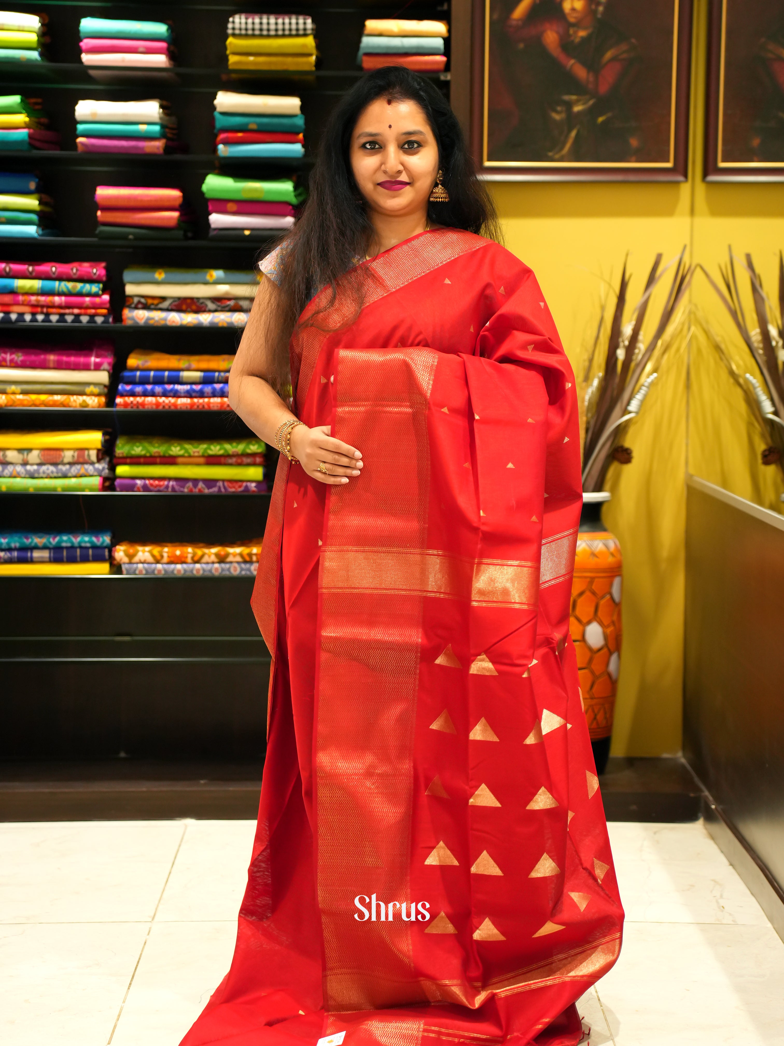 CFS04056 - Maheshwari silkcotton Saree - Shop on ShrusEternity.com