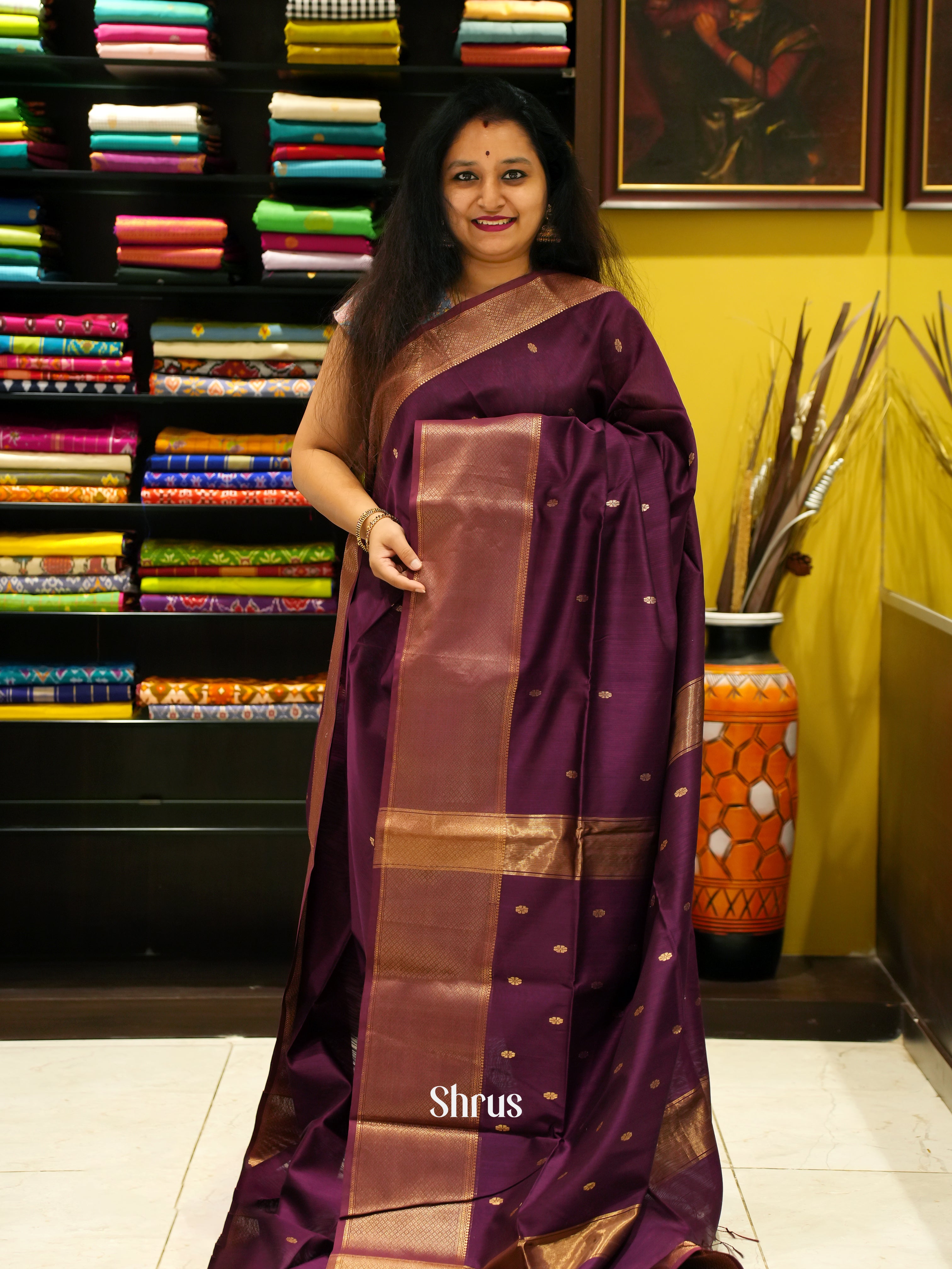 CFS04063 - Maheshwari silkcotton Saree - Shop on ShrusEternity.com
