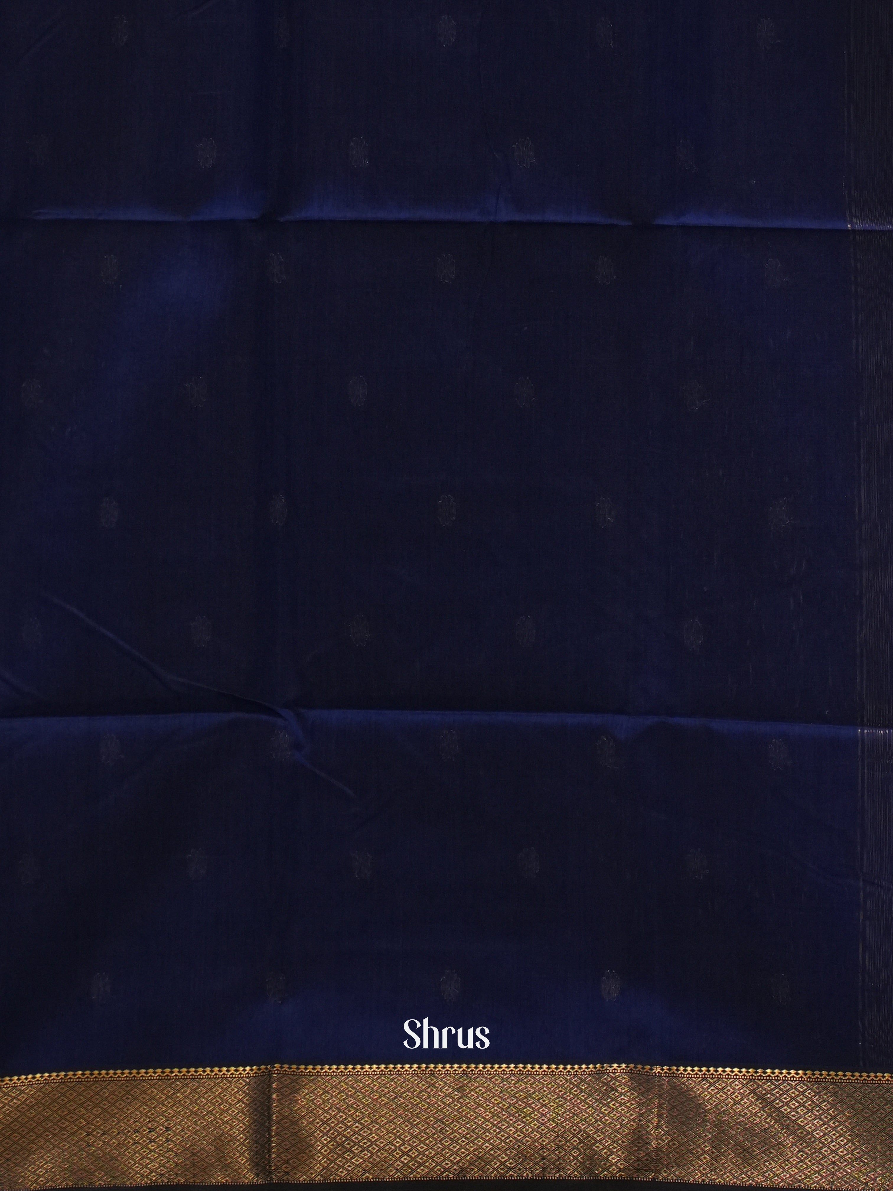 Blue(Single Tone) - Maheshwari silkcotton Saree - Shop on ShrusEternity.com