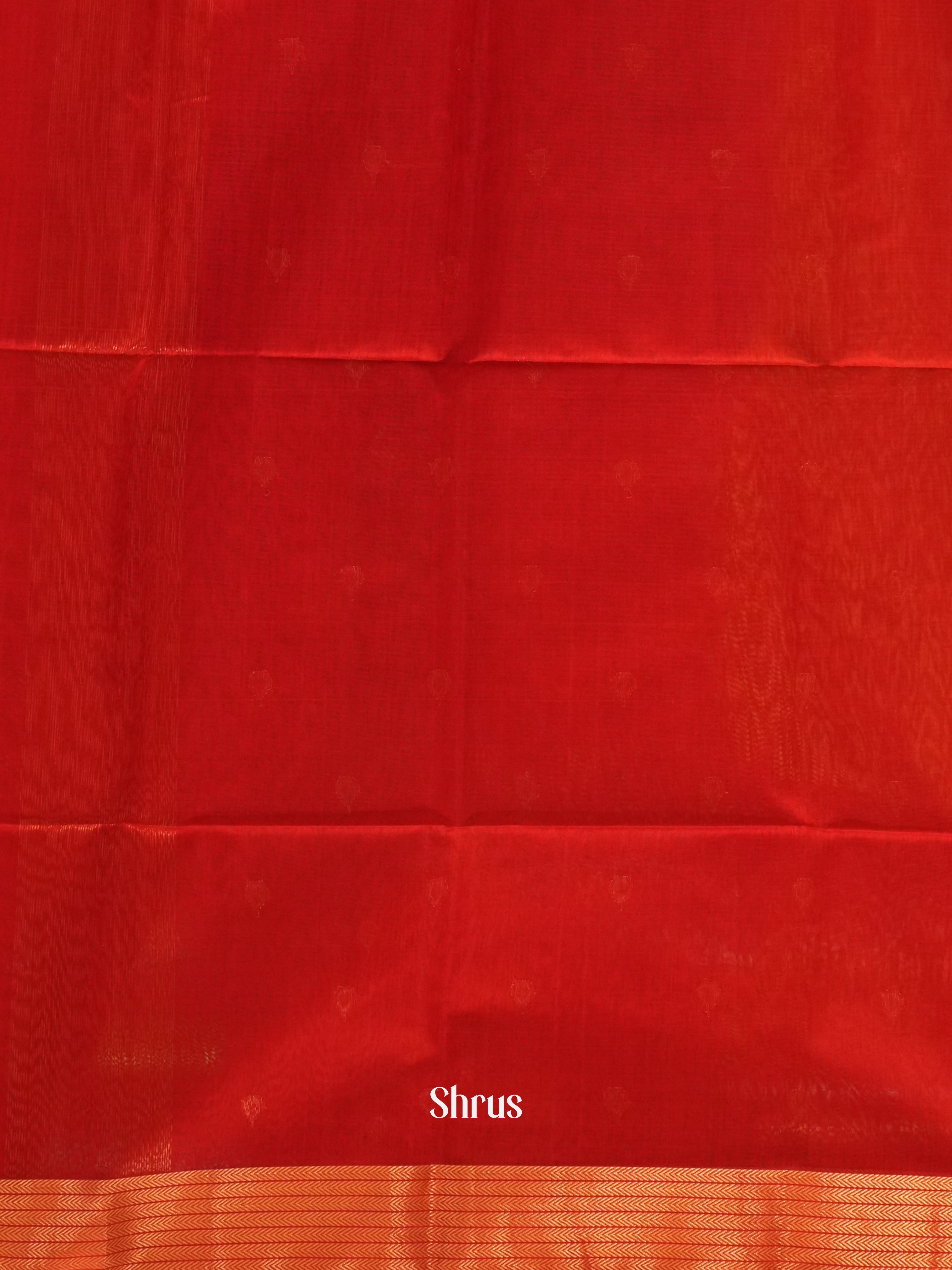 Red(Single Tone) - Maheshwari silkcotton Saree - Shop on ShrusEternity.com