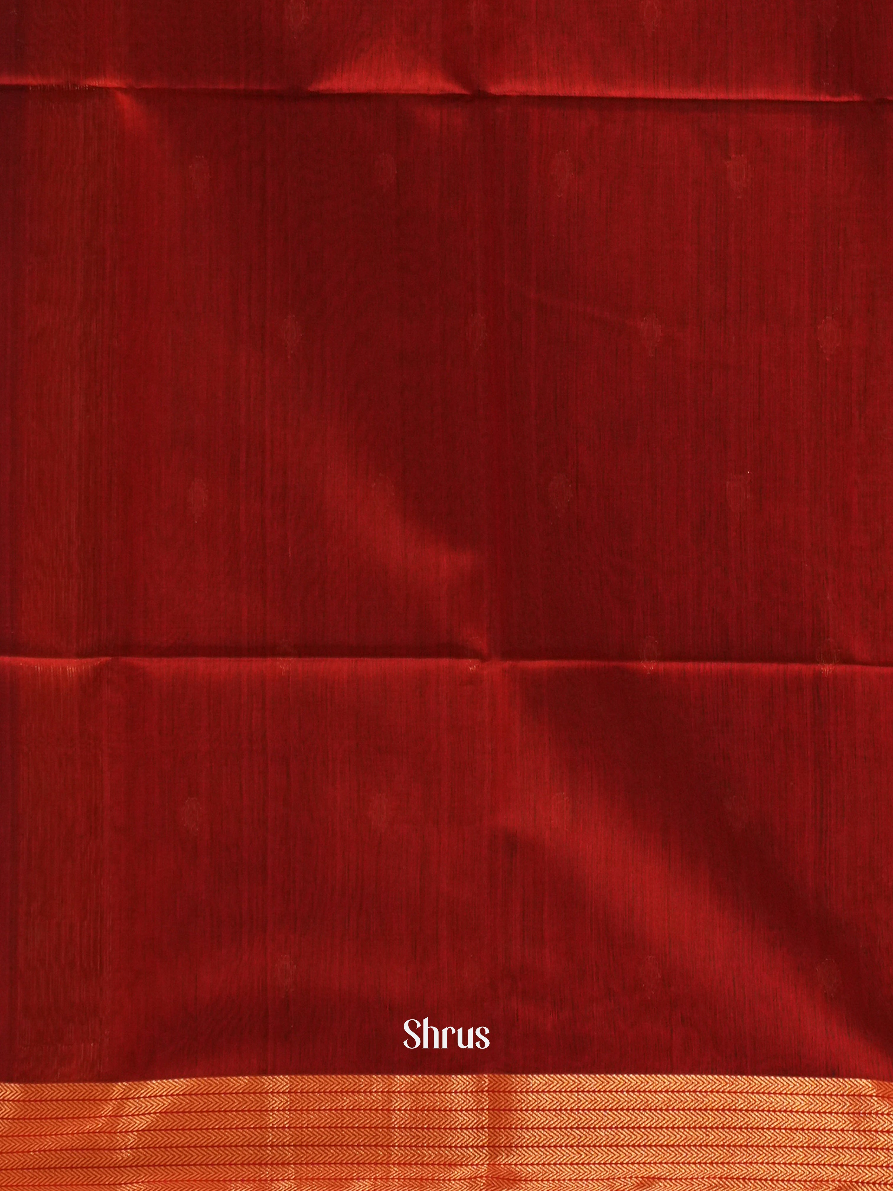 Blue & Red - Maheshwari silkcotton Saree - Shop on ShrusEternity.com