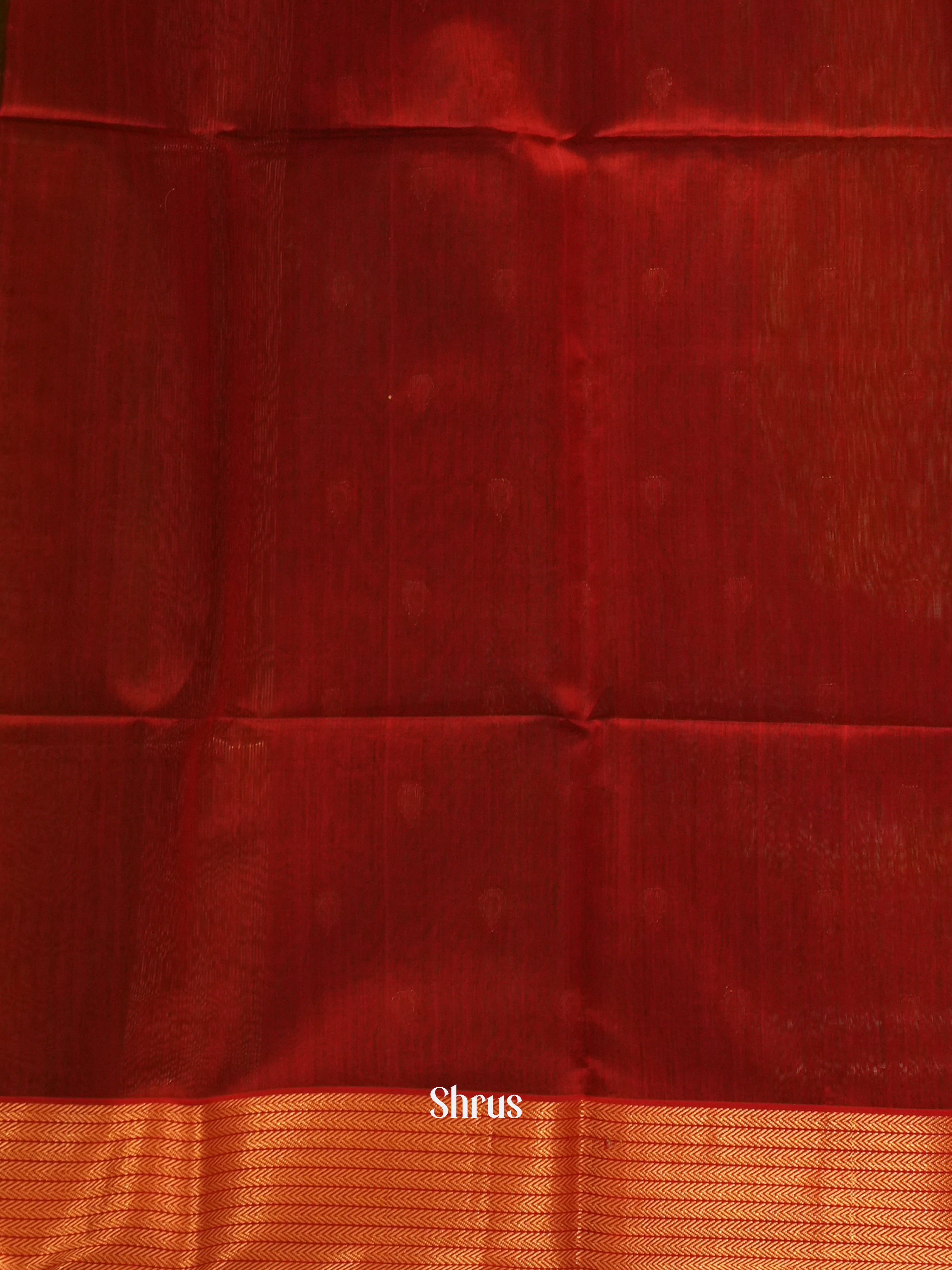 Green & Maroon - Maheshwari silkcotton Saree - Shop on ShrusEternity.com
