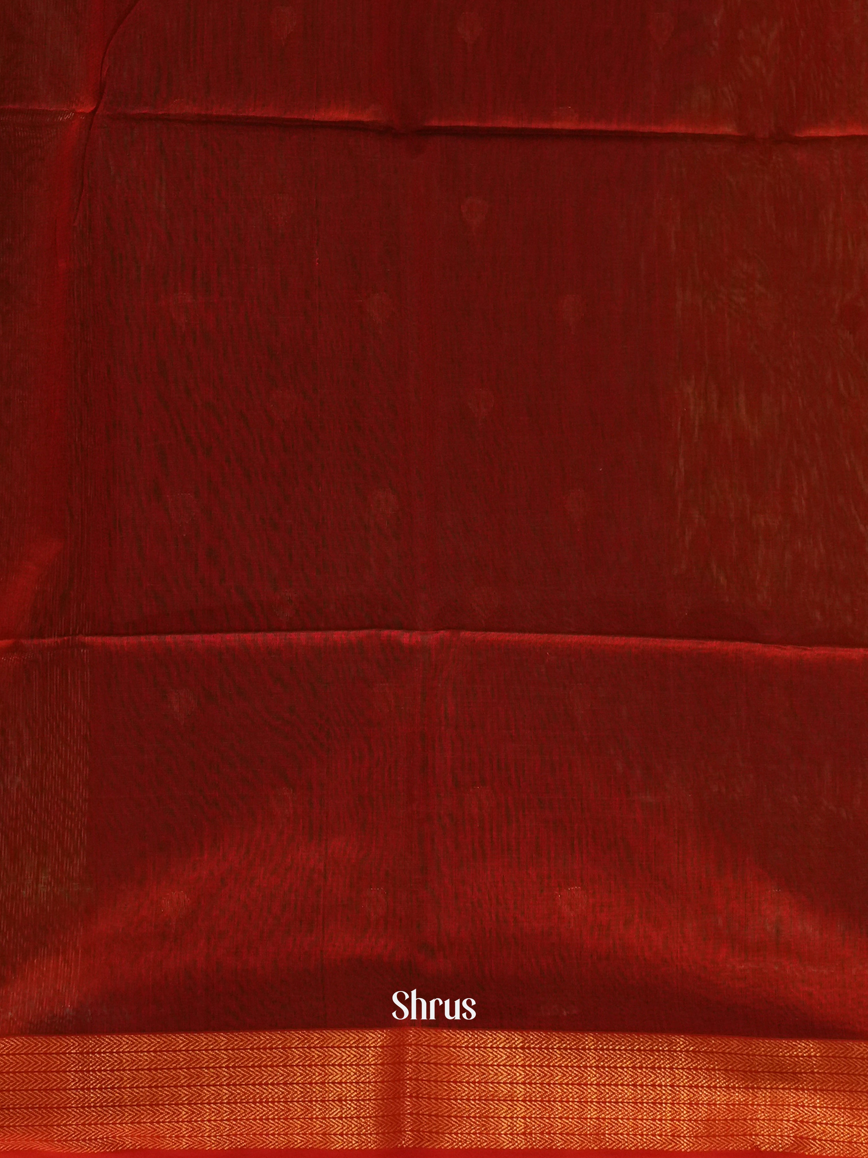 Green & Red - Maheshwari silkcotton Saree - Shop on ShrusEternity.com