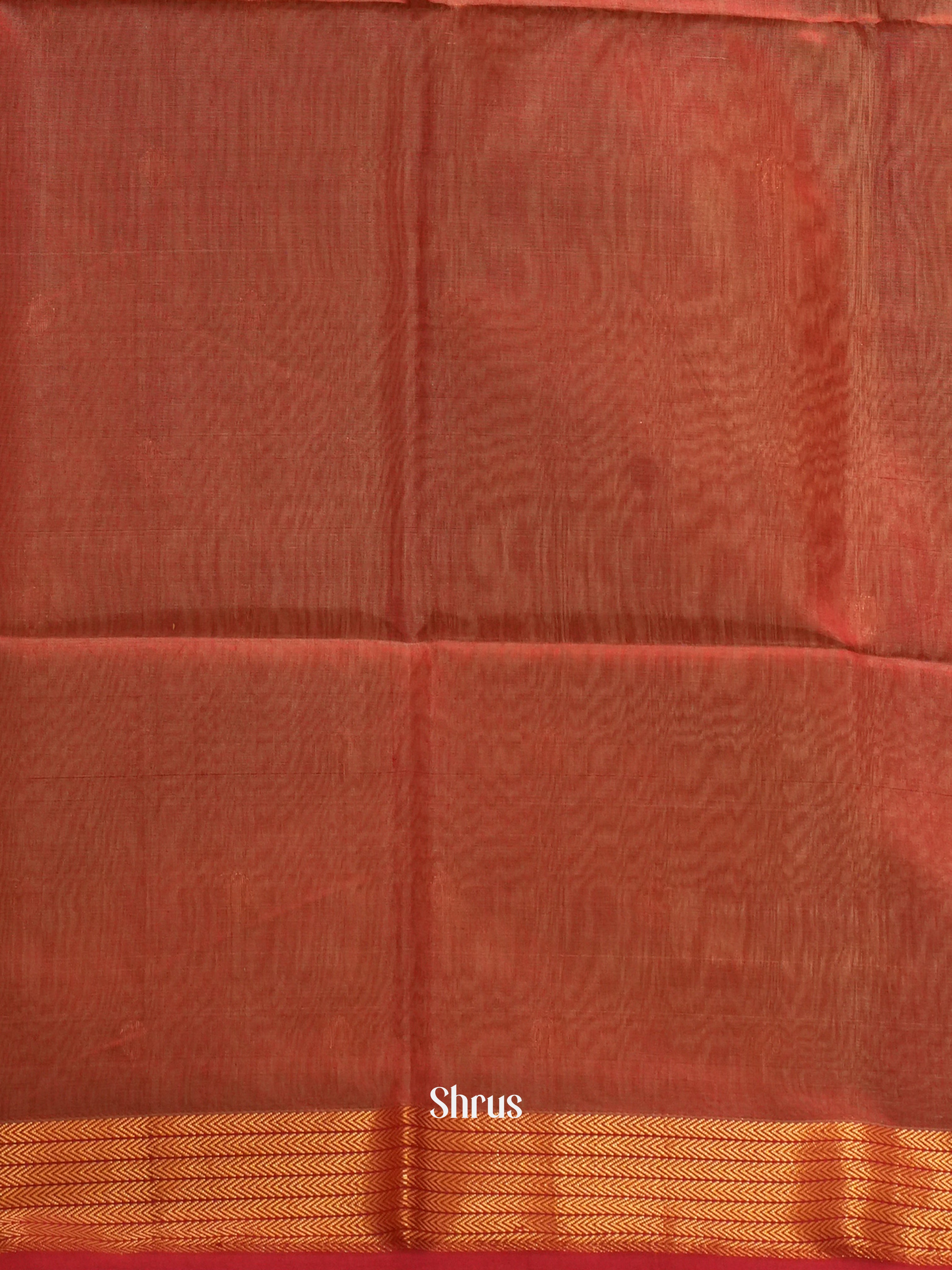 Beige & Brown - Maheshwari silkcotton Saree - Shop on ShrusEternity.com