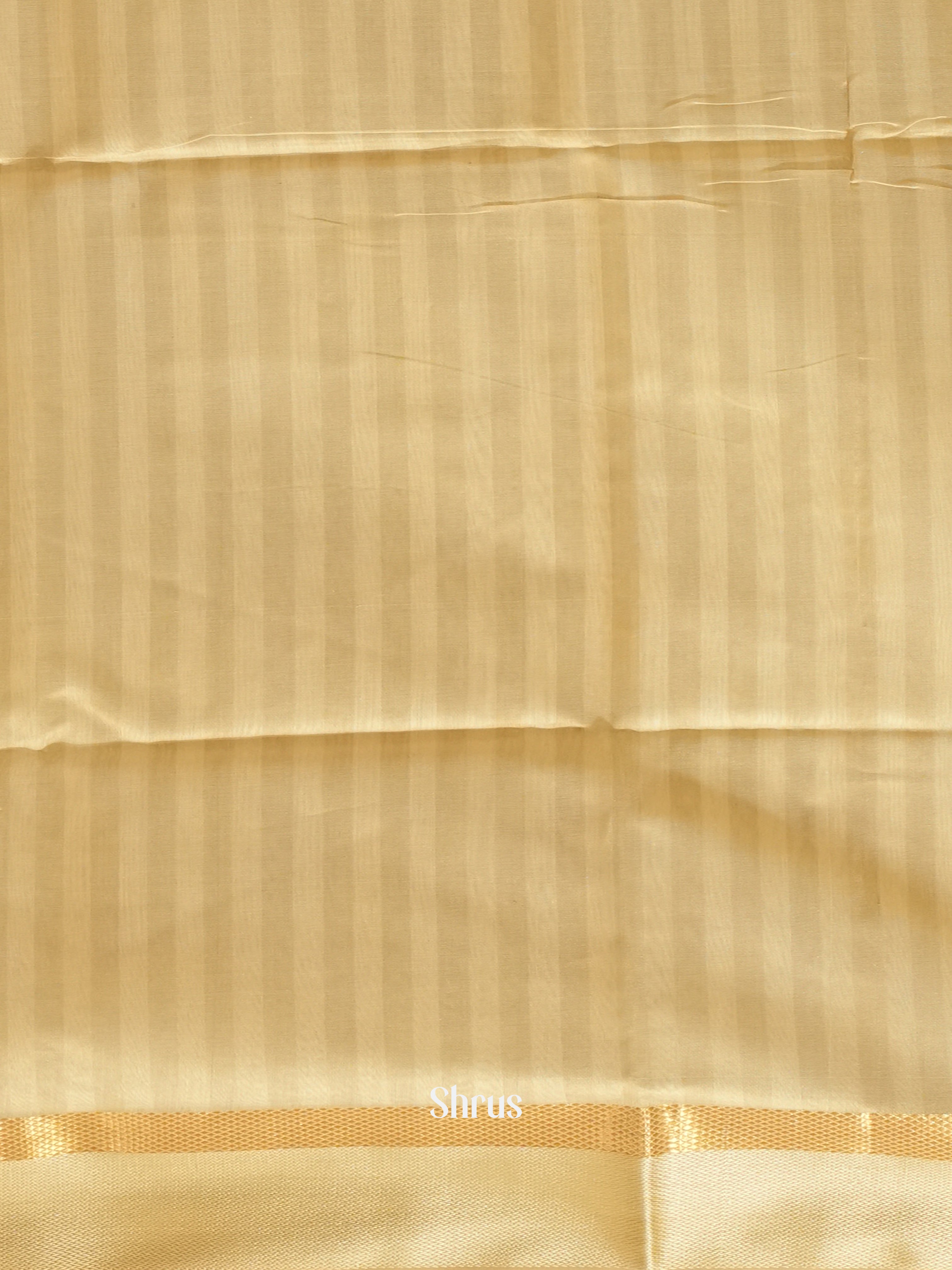 Cream & Gold - Maheshwari silkcotton Saree - Shop on ShrusEternity.com