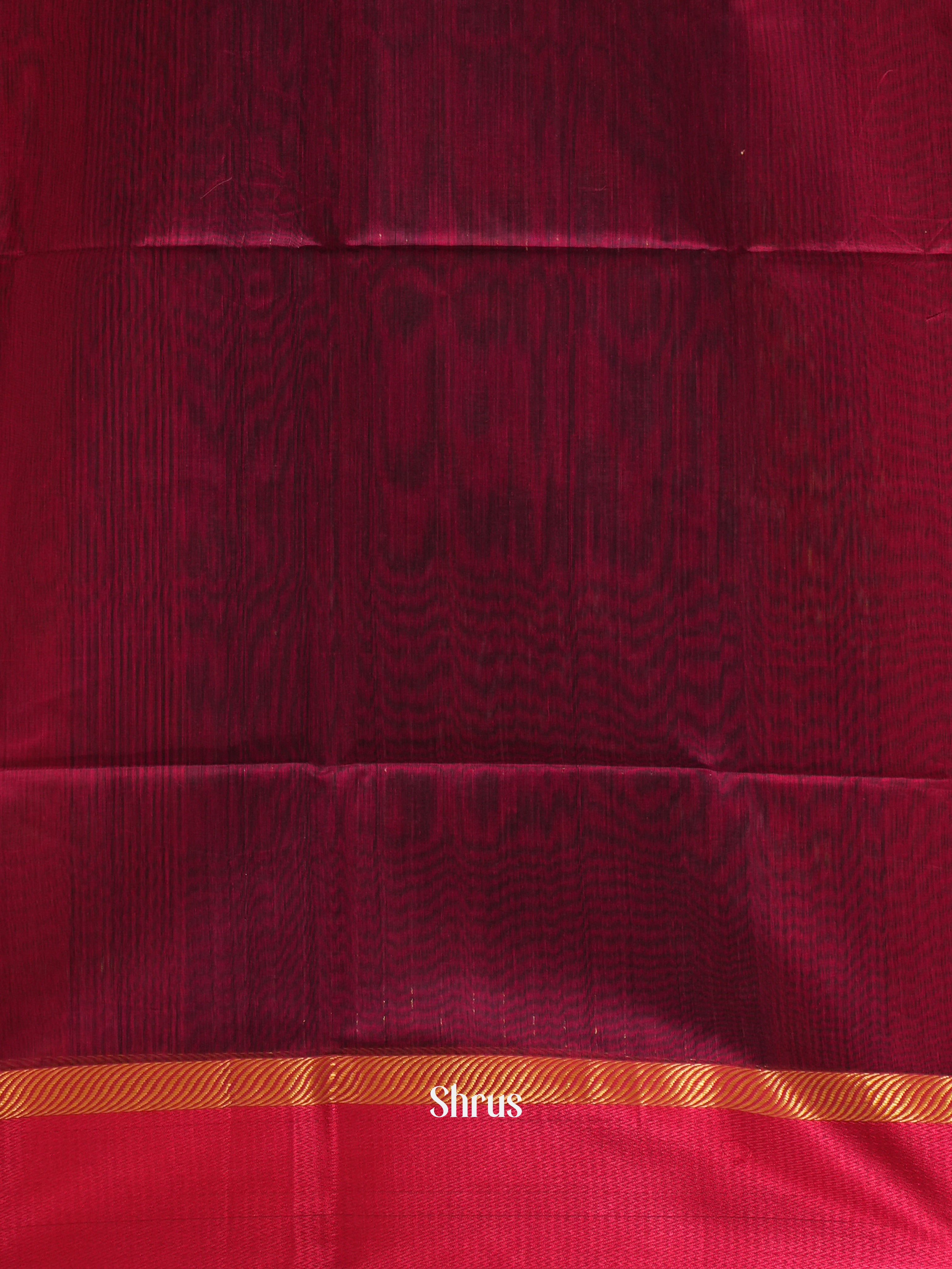 Blue & Red- Maheshwari silkcotton Saree - Shop on ShrusEternity.com