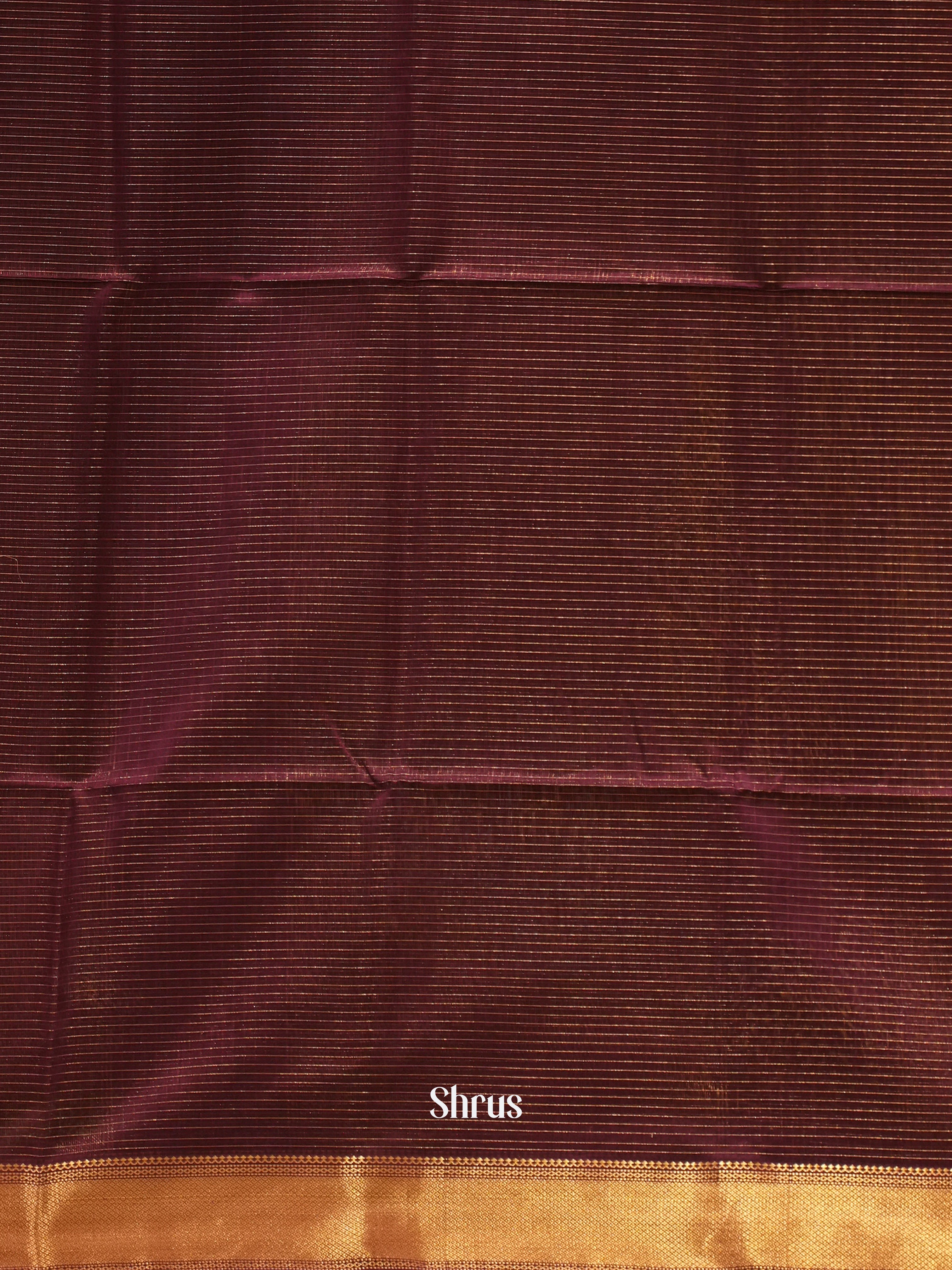 Wine(Single Tone)- Maheshwari silkcotton Saree - Shop on ShrusEternity.com