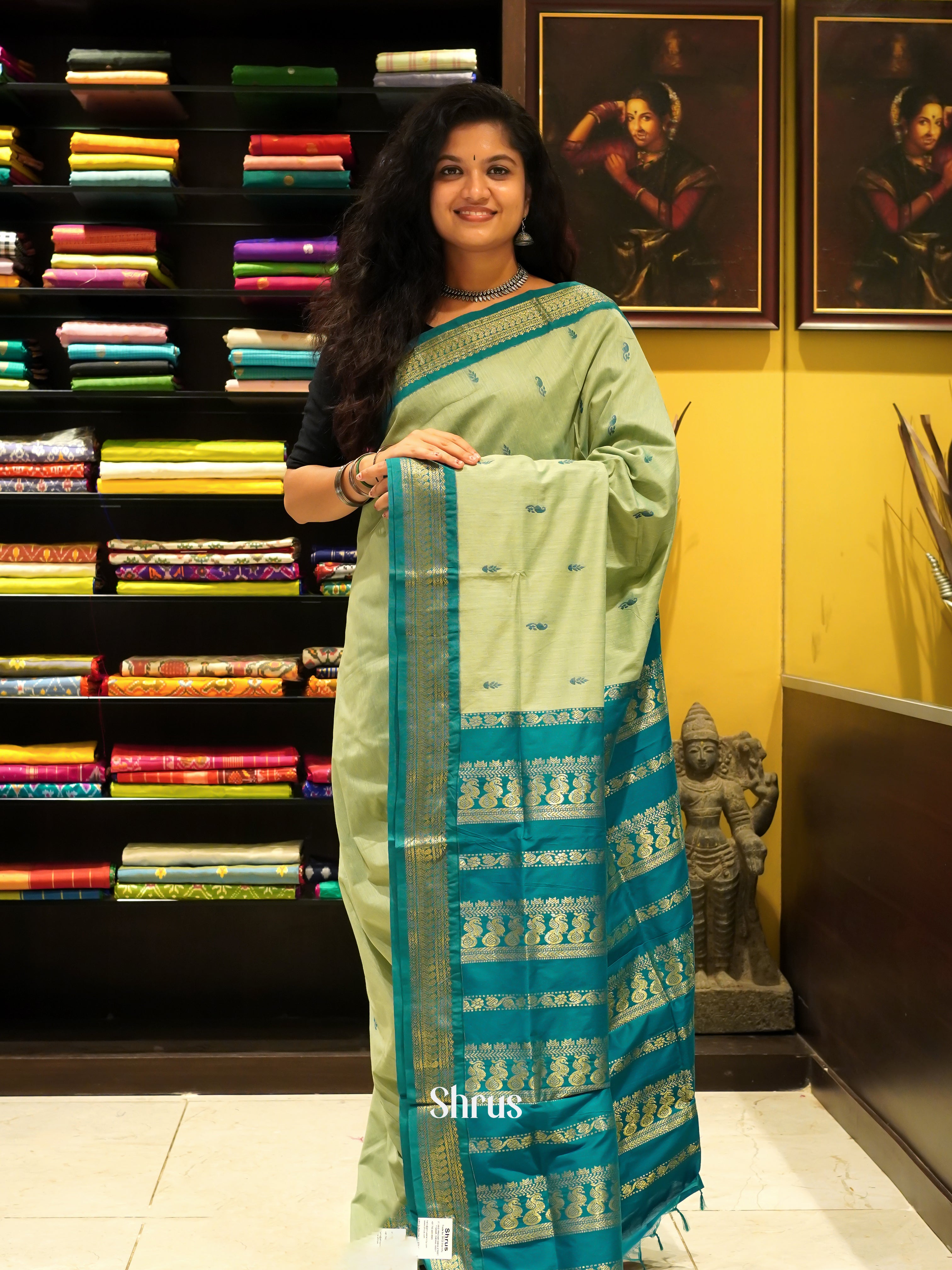 Elachi Green & Green - Kalyani Cotton - Shop on ShrusEternity.com