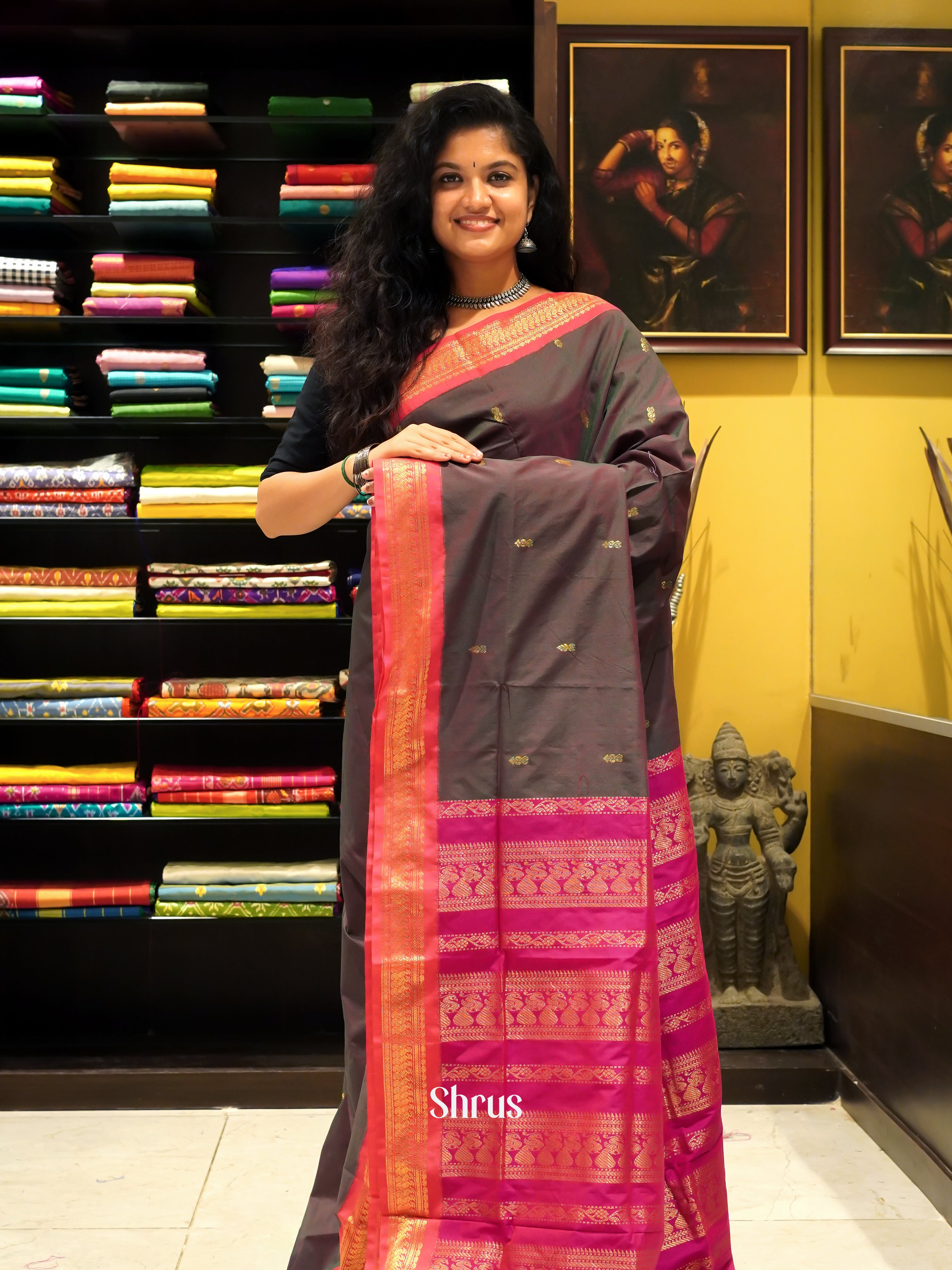 Brown & Pink ( double shaded ) - Kalyani Cotton - Shop on ShrusEternity.com