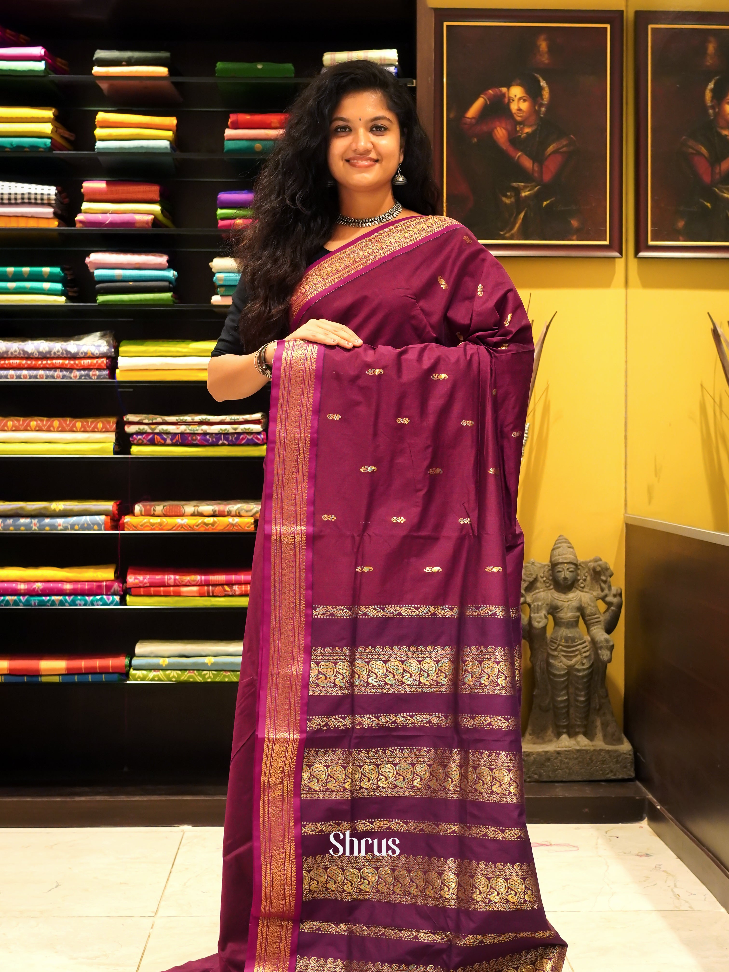 Maroon & Purple - Kalyani Cotton - Shop on ShrusEternity.com