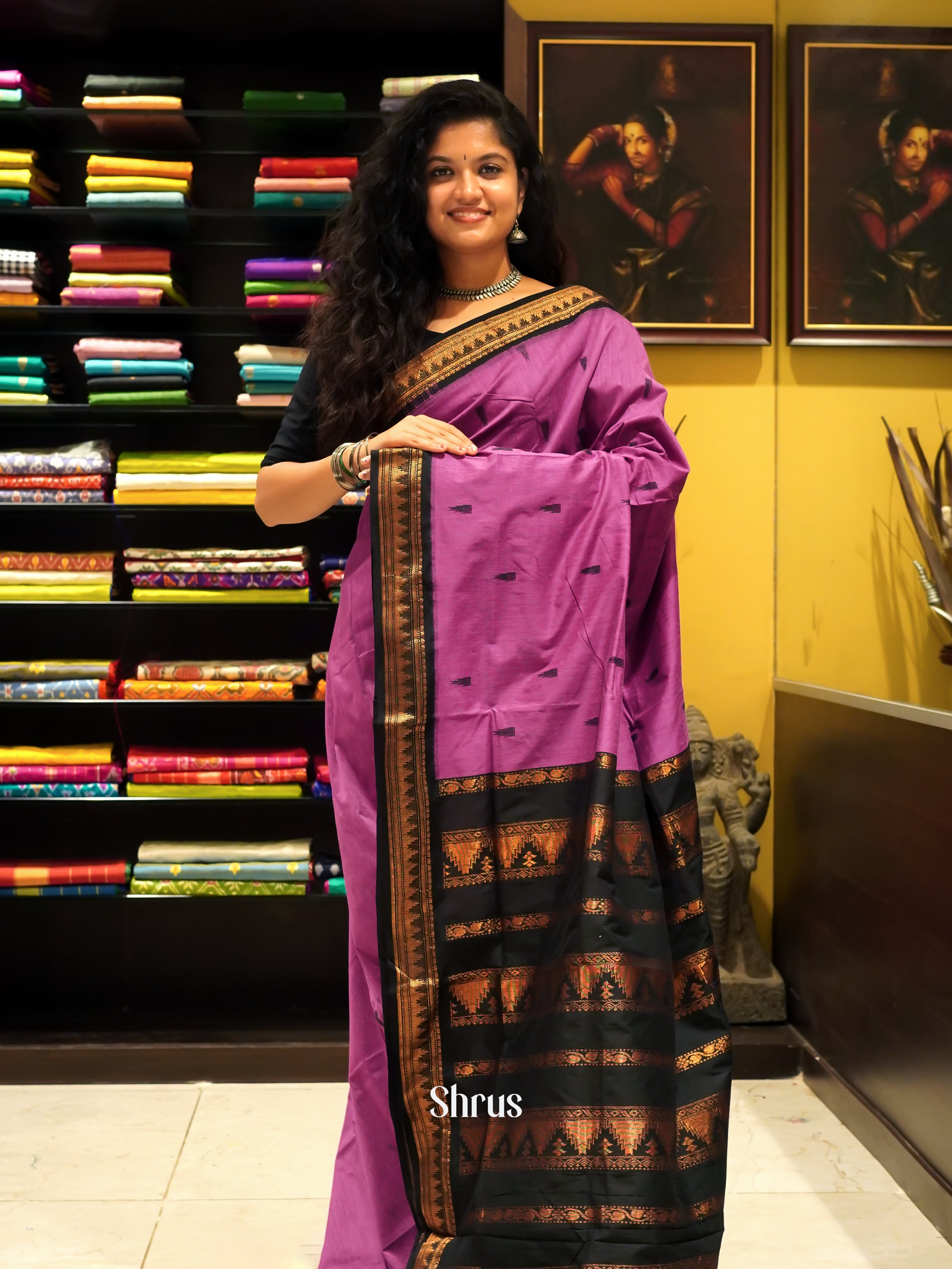 Pink & Black - Kalyani Cotton - Shop on ShrusEternity.com