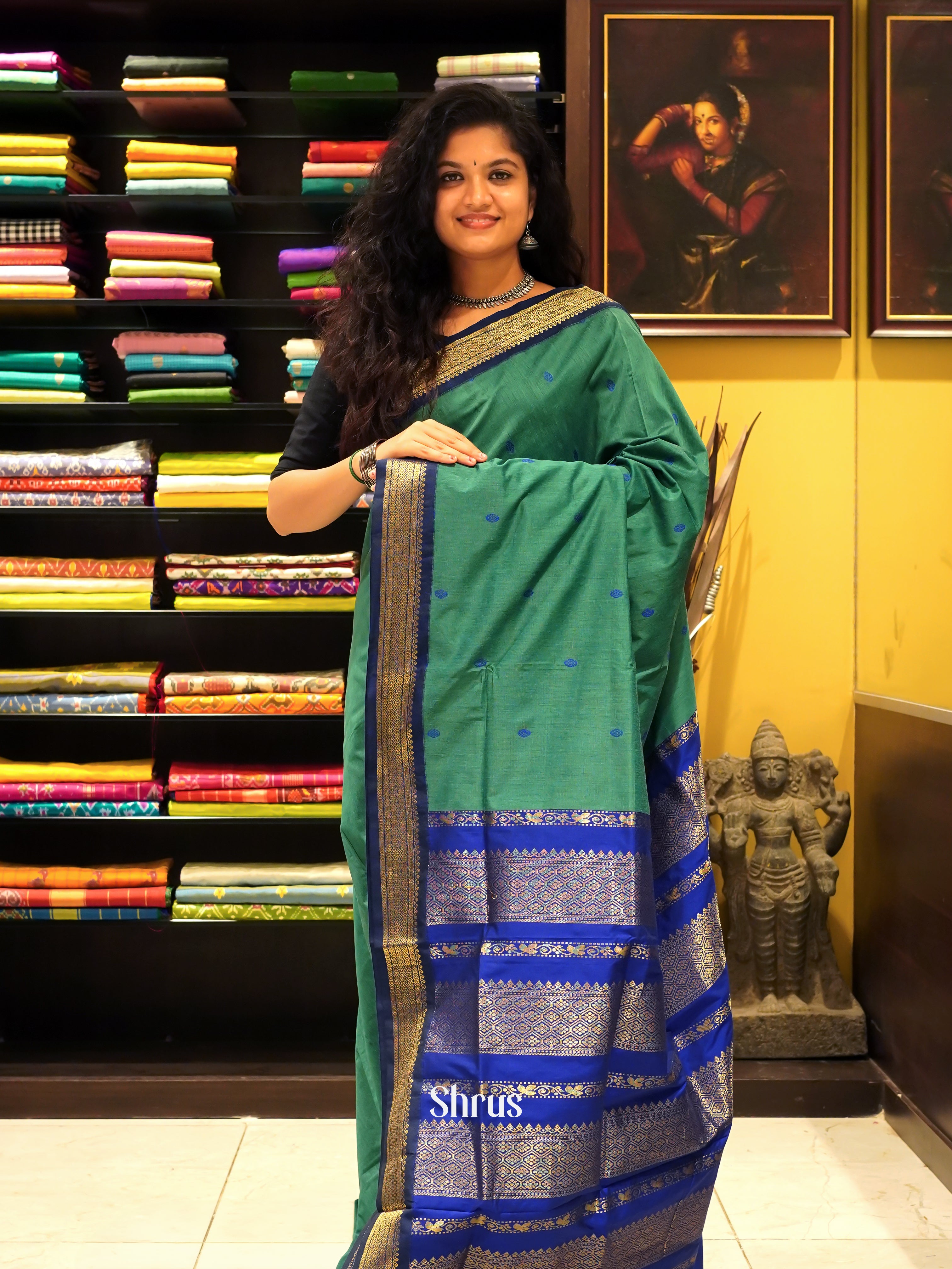 Green & Blue - Kalyani Cotton - Shop on ShrusEternity.com