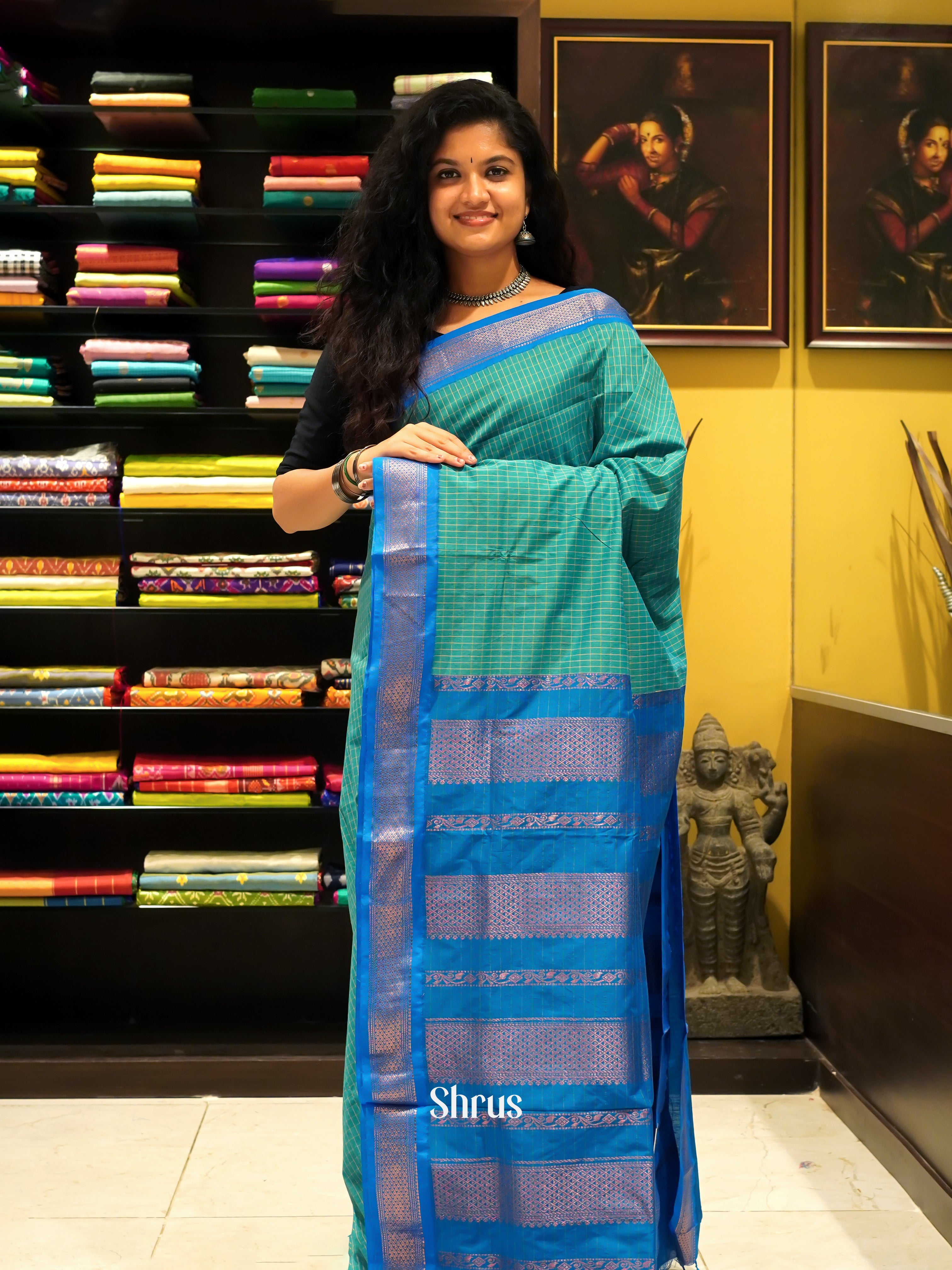 Green & Blue - Kalyani Cotton - Shop on ShrusEternity.com