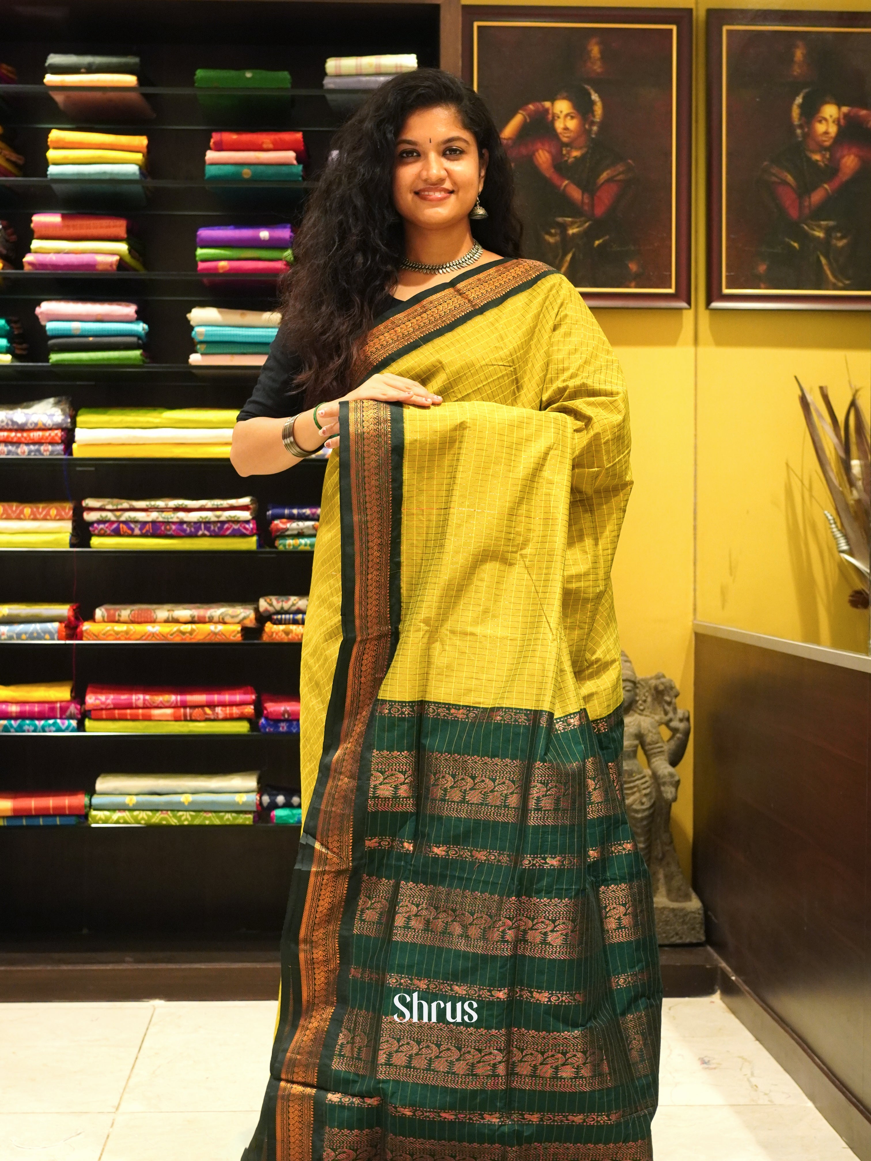 Mathulir Green & Green - Kalyani Cotton Saree - Shop on ShrusEternity.com