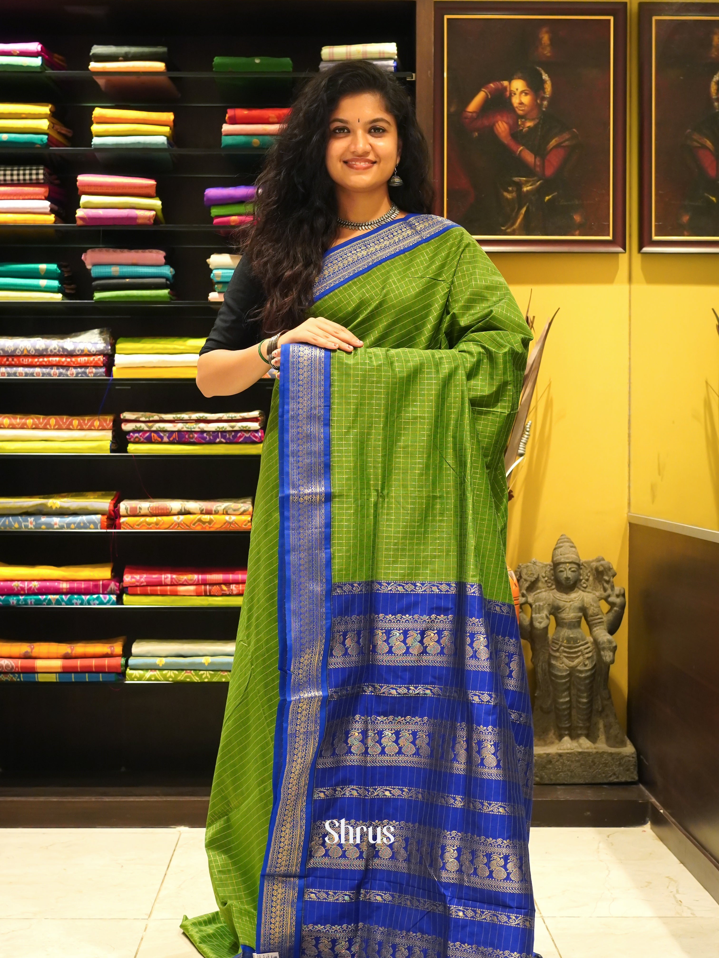 Green & Blue - Kalyani Cotton Saree - Shop on ShrusEternity.com