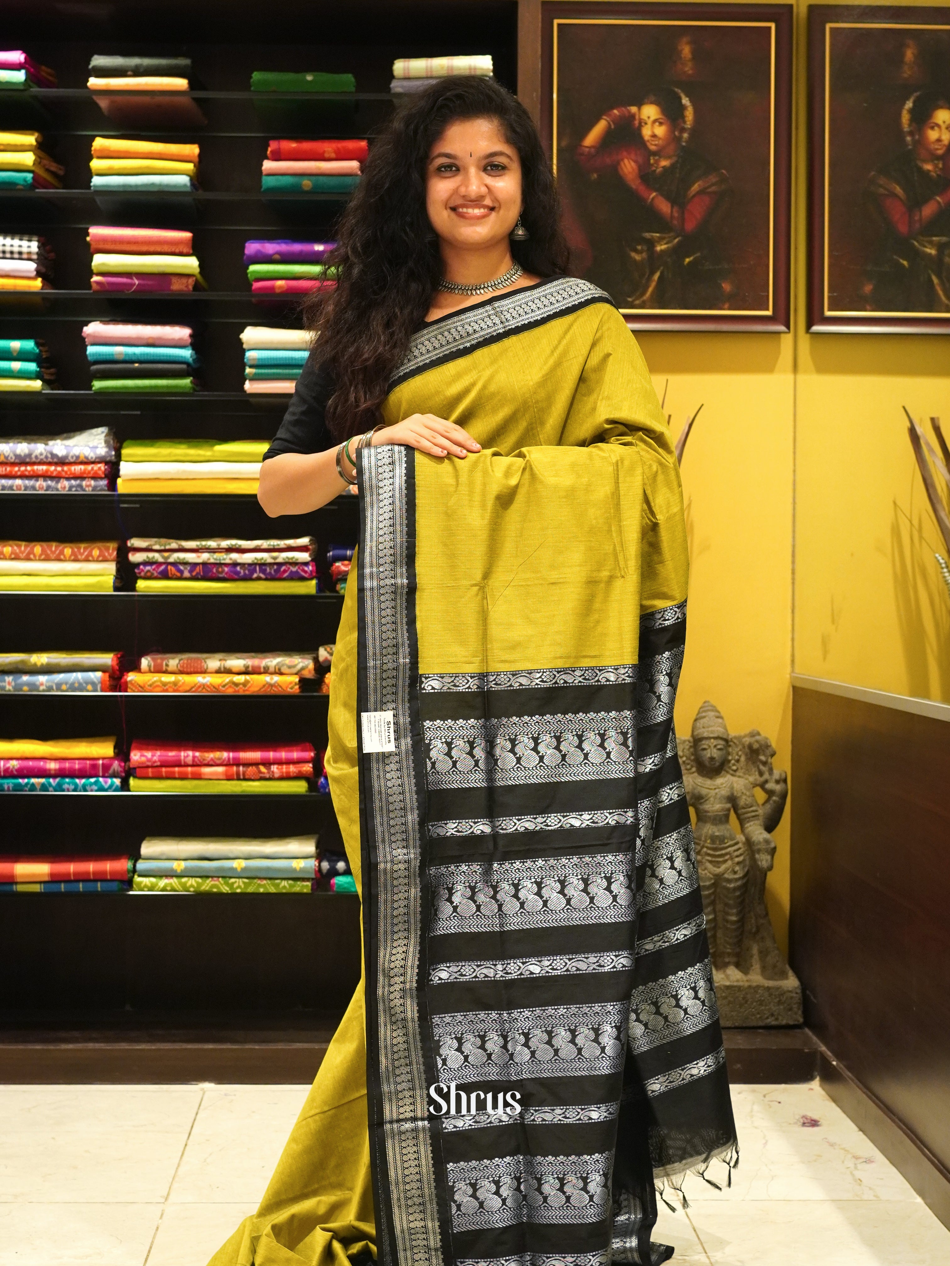 Mathulir Green & Black - Kalyani Cotton Saree - Shop on ShrusEternity.com