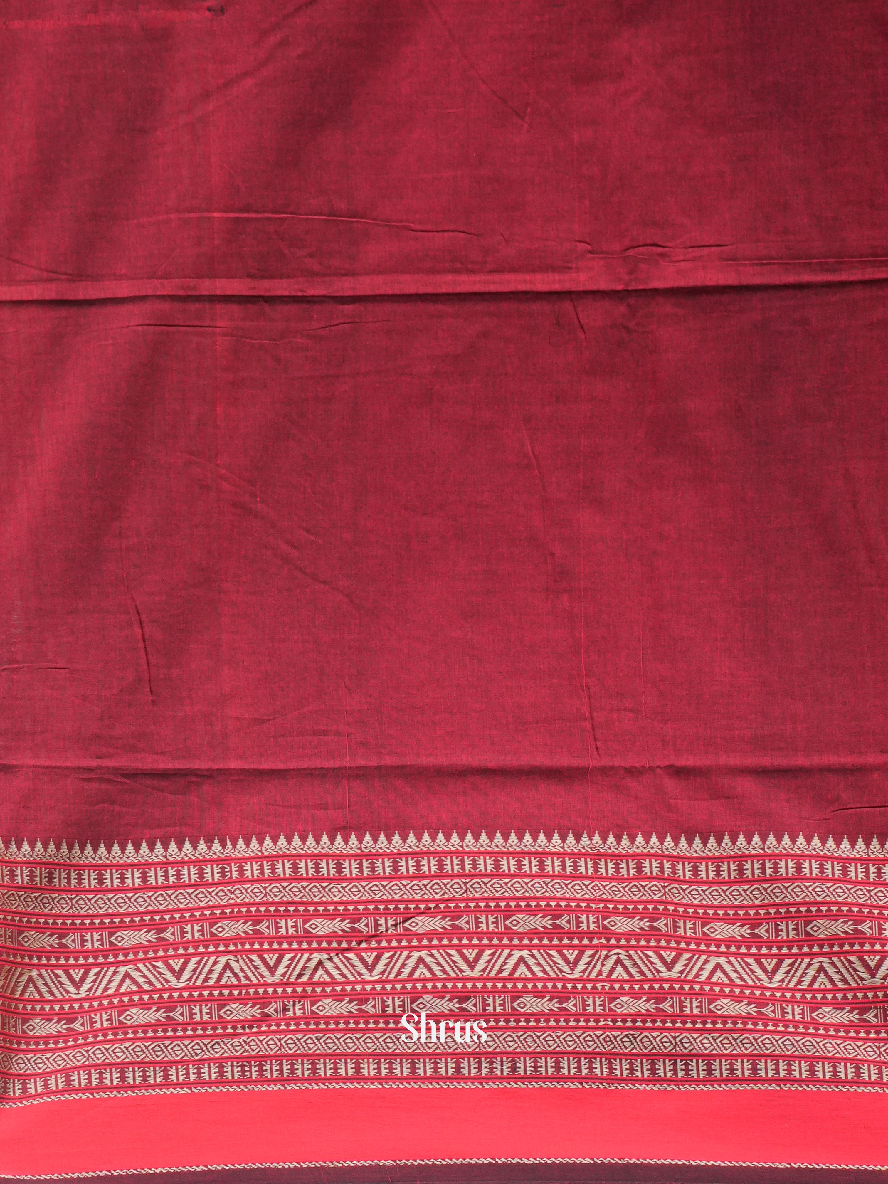 Black & Red - Bengal cotton Saree - Shop on ShrusEternity.com