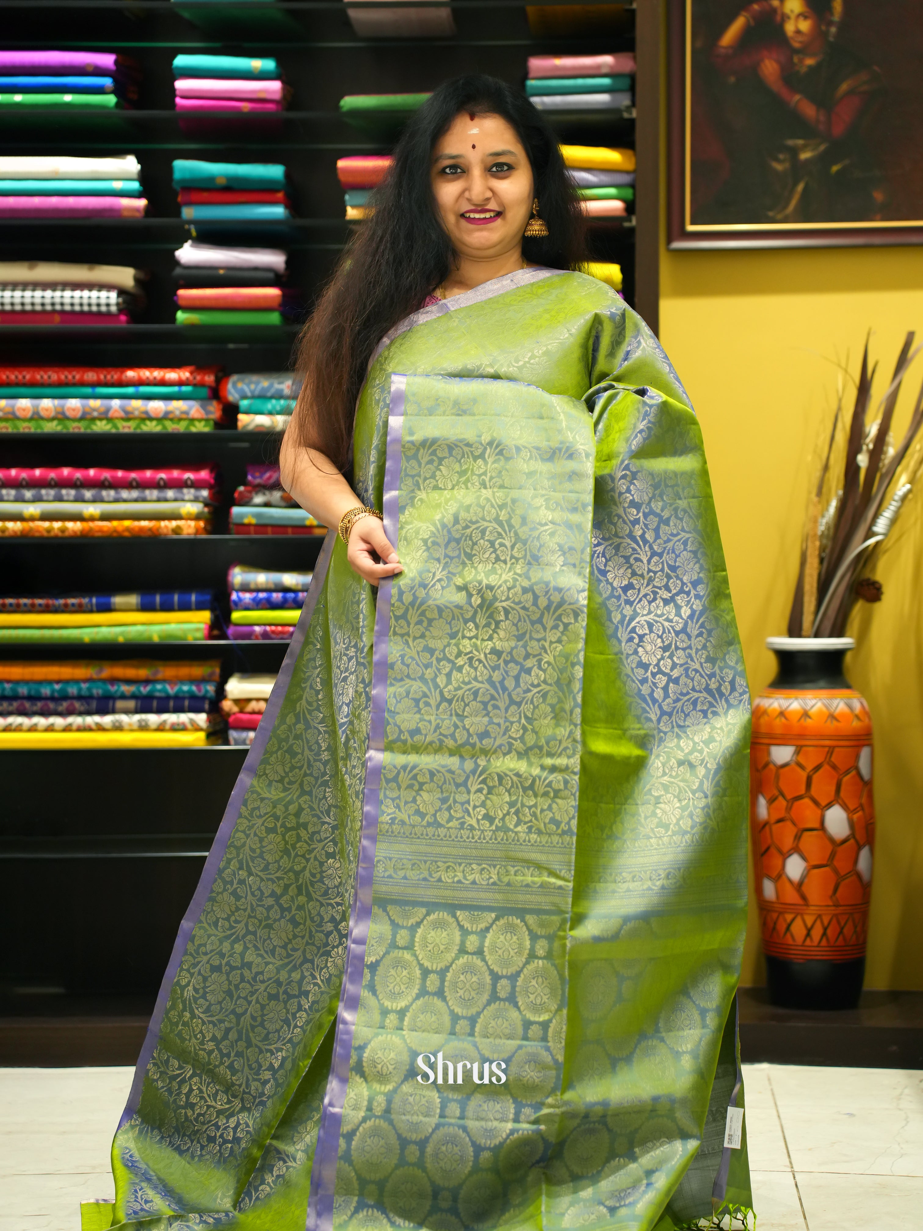 Pista Green(Single Tone) - Soft Silk Saree - Shop on ShrusEternity.com