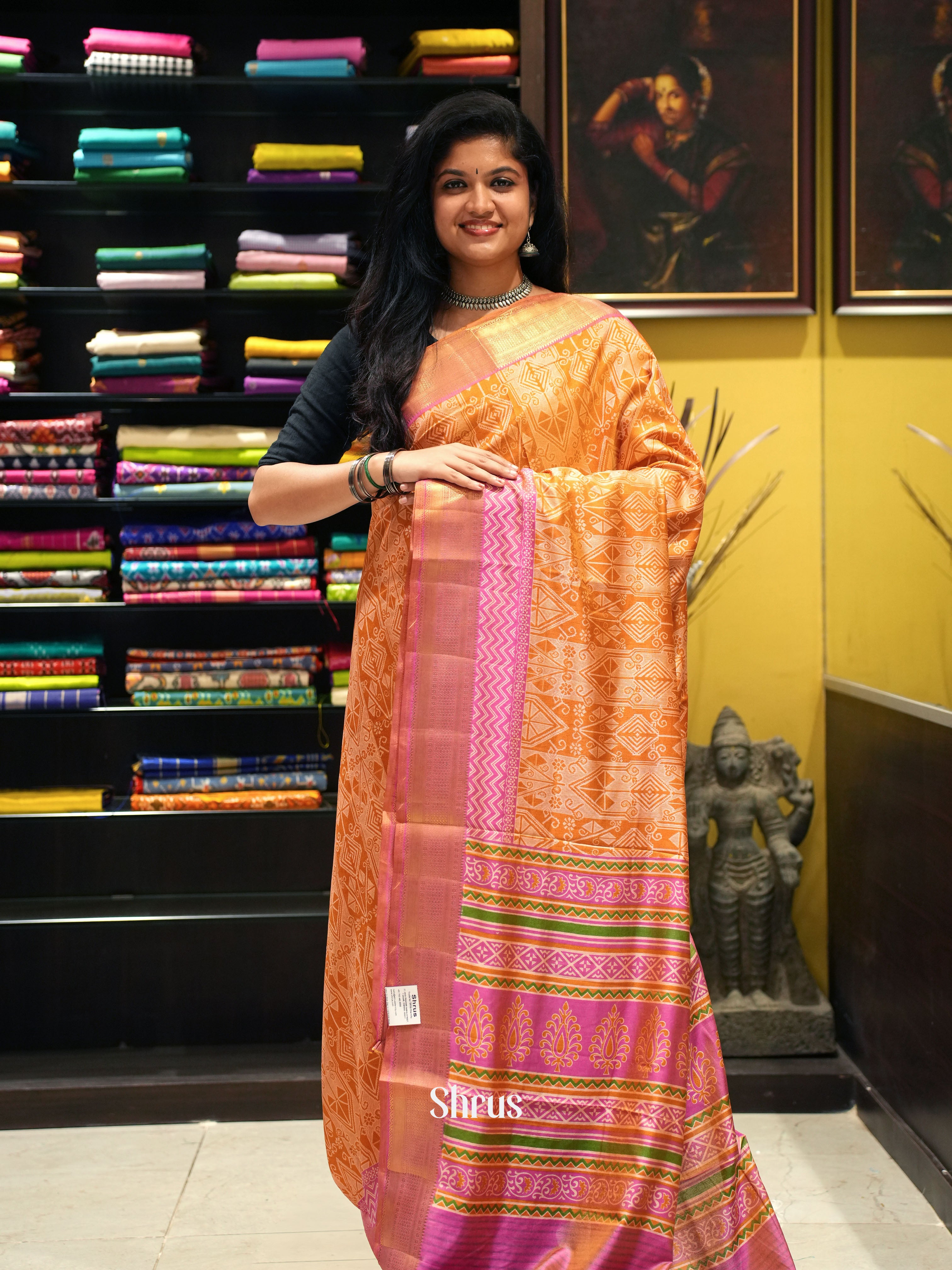 Orange & Pink -Semi patola - Shop on ShrusEternity.com