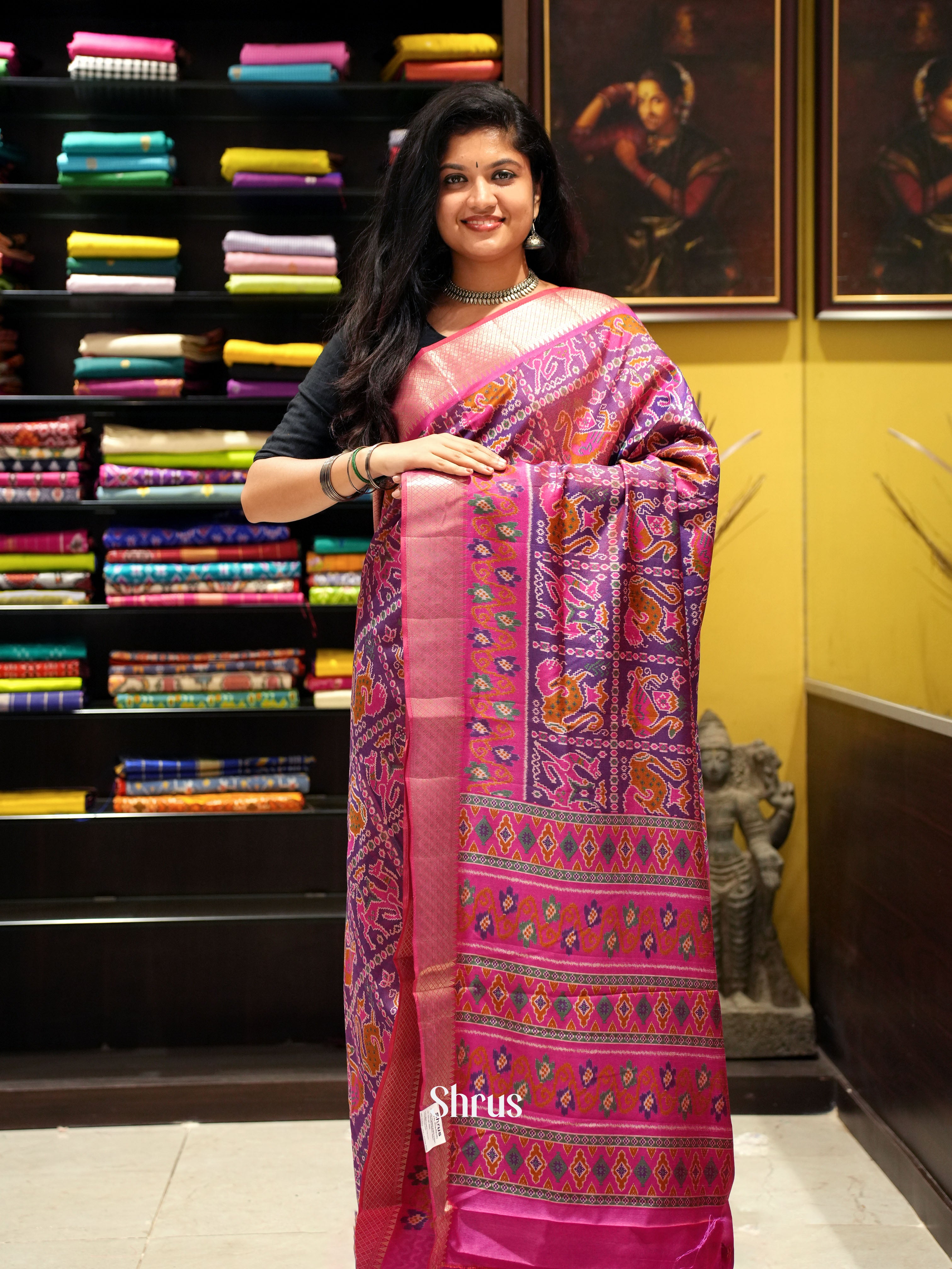 Purple & Pink -Semi Patola - Shop on ShrusEternity.com