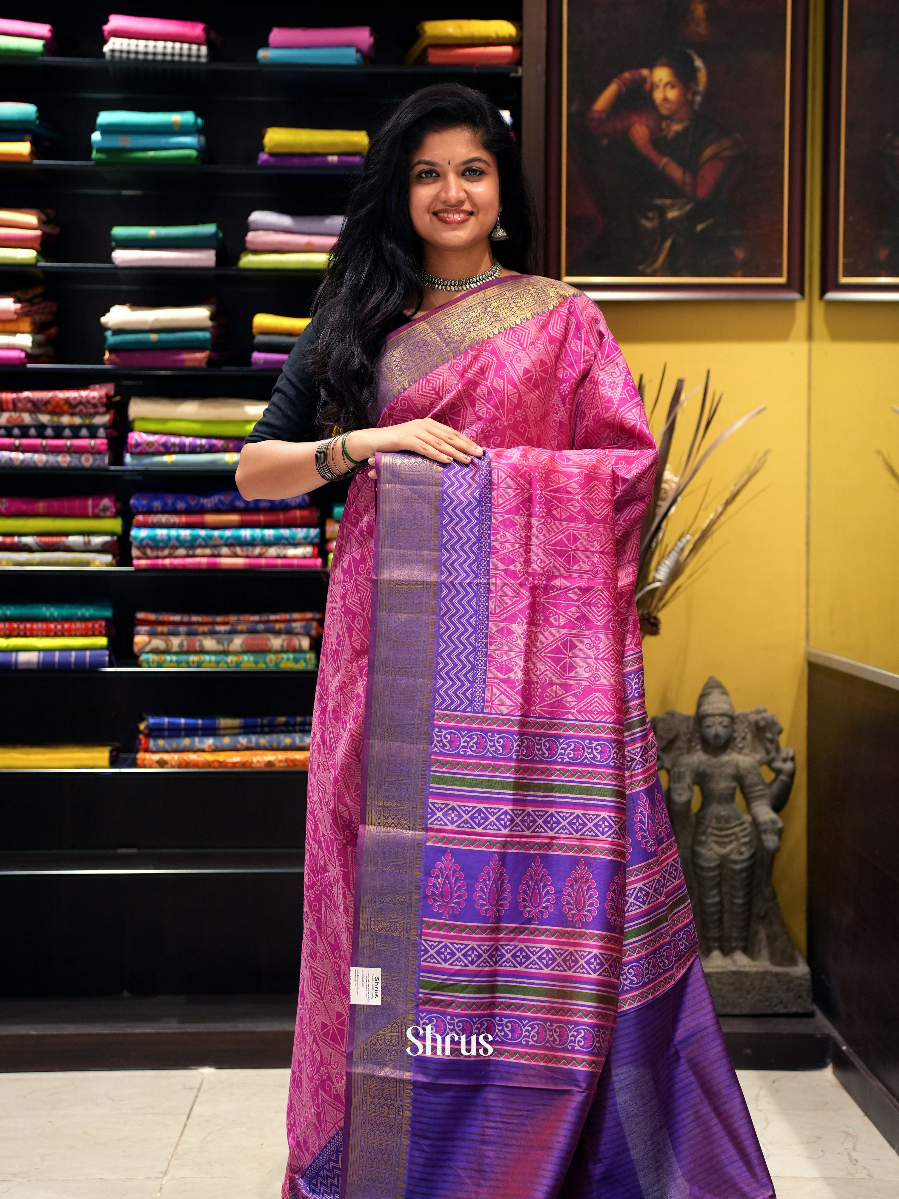 Pink & Purple-Semi patola - Shop on ShrusEternity.com