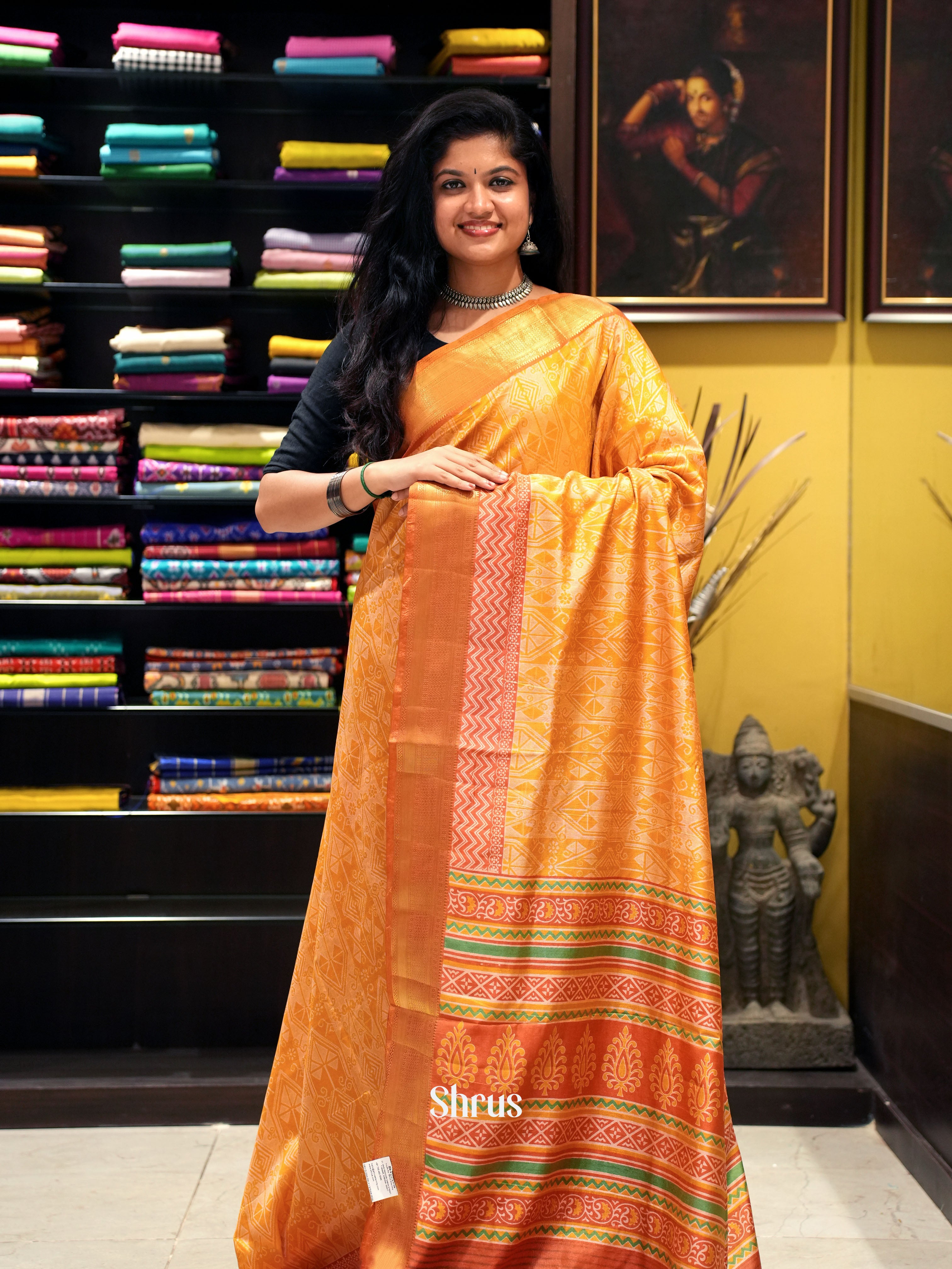 Orange -Semi patola - Shop on ShrusEternity.com