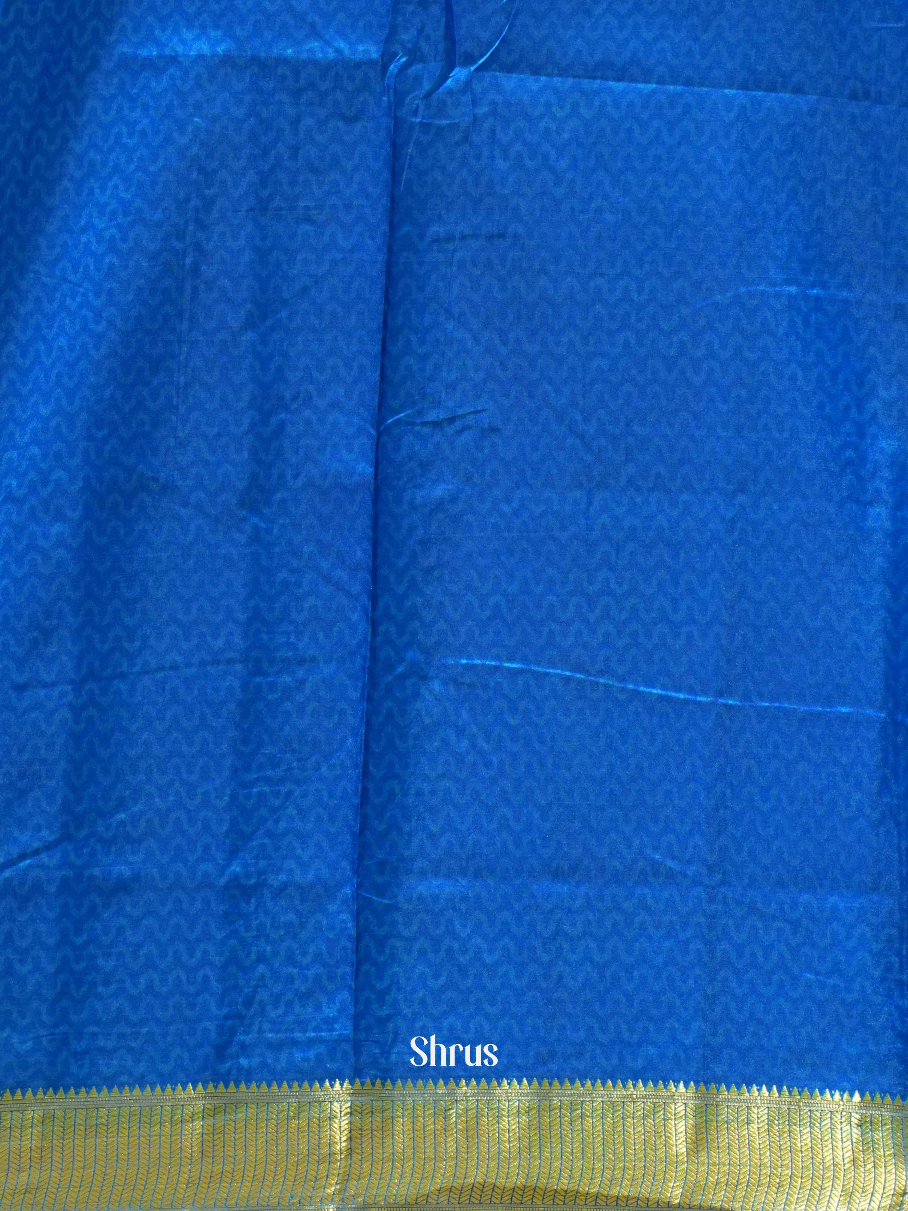 Blue(Single Tone)- Semi Patola Saree - Shop on ShrusEternity.com