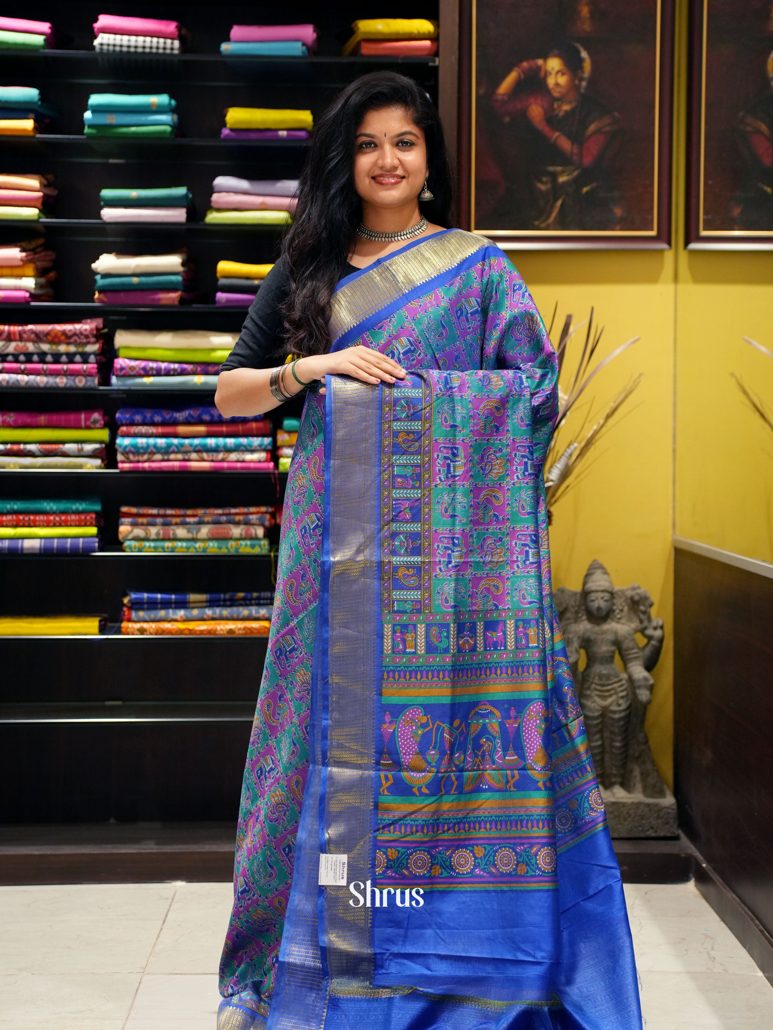 Blue -Semi patola - Shop on ShrusEternity.com