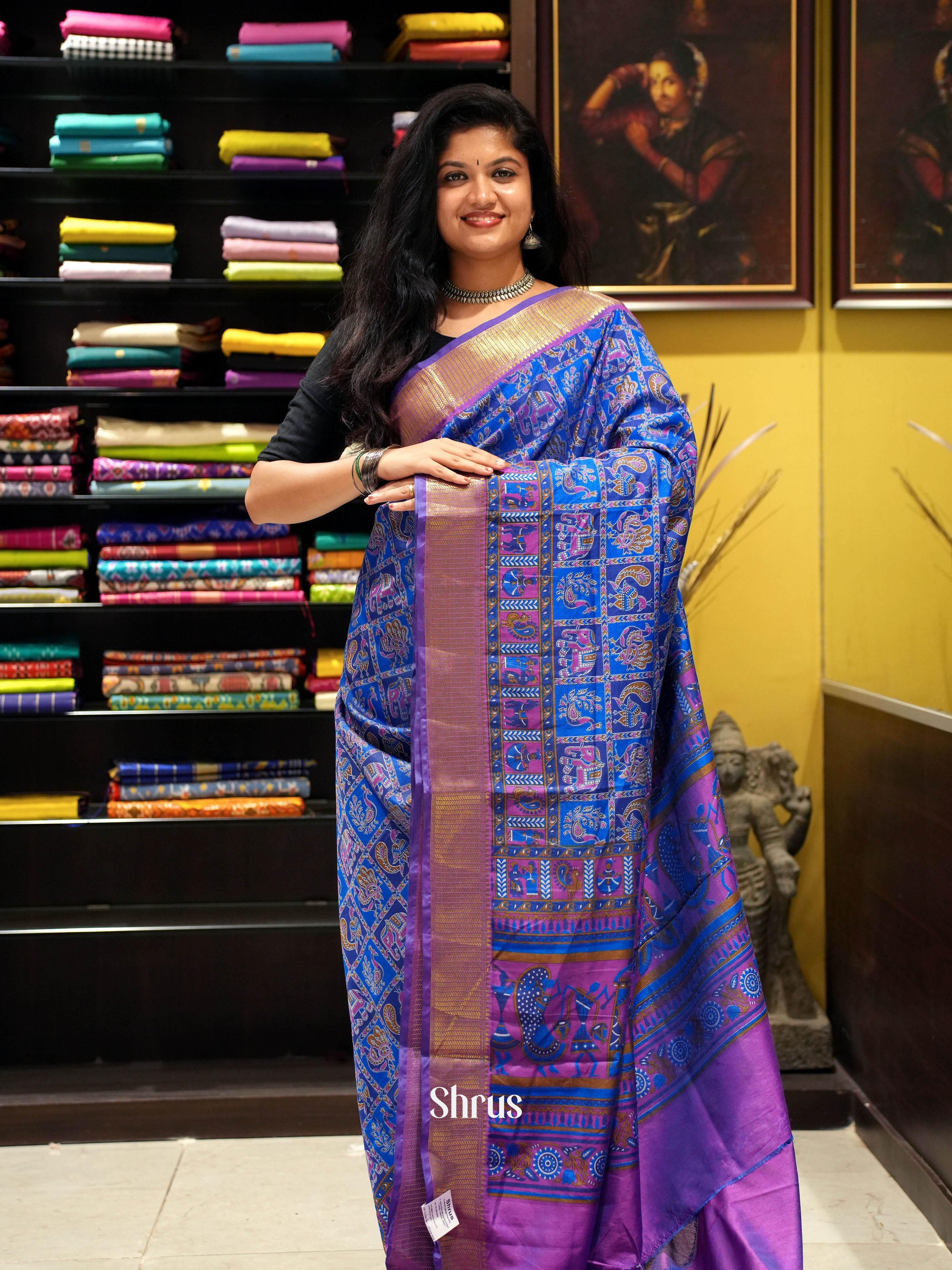 Blue & Purple -Semi Patola - Shop on ShrusEternity.com