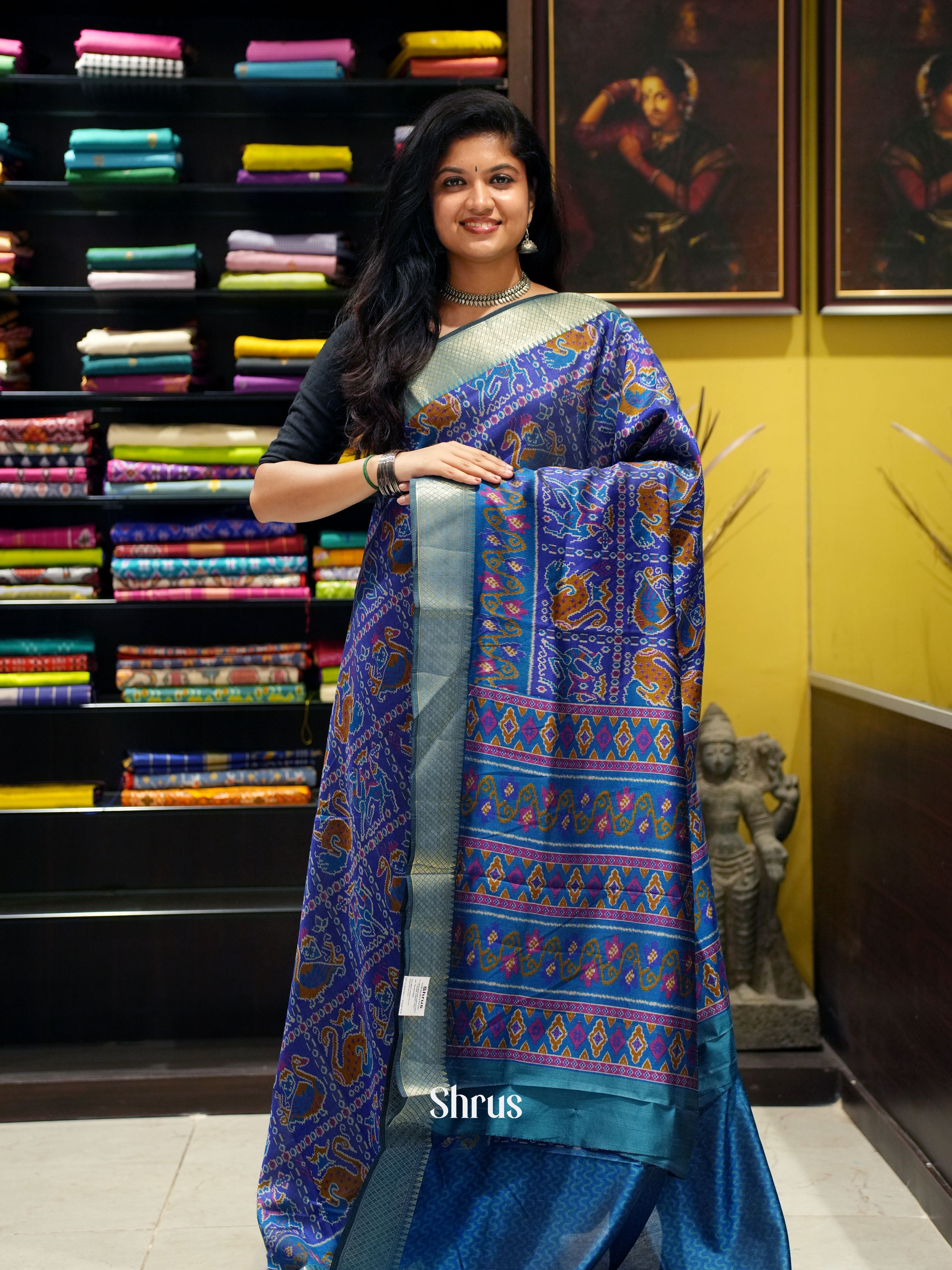 Blue-Semi patola - Shop on ShrusEternity.com