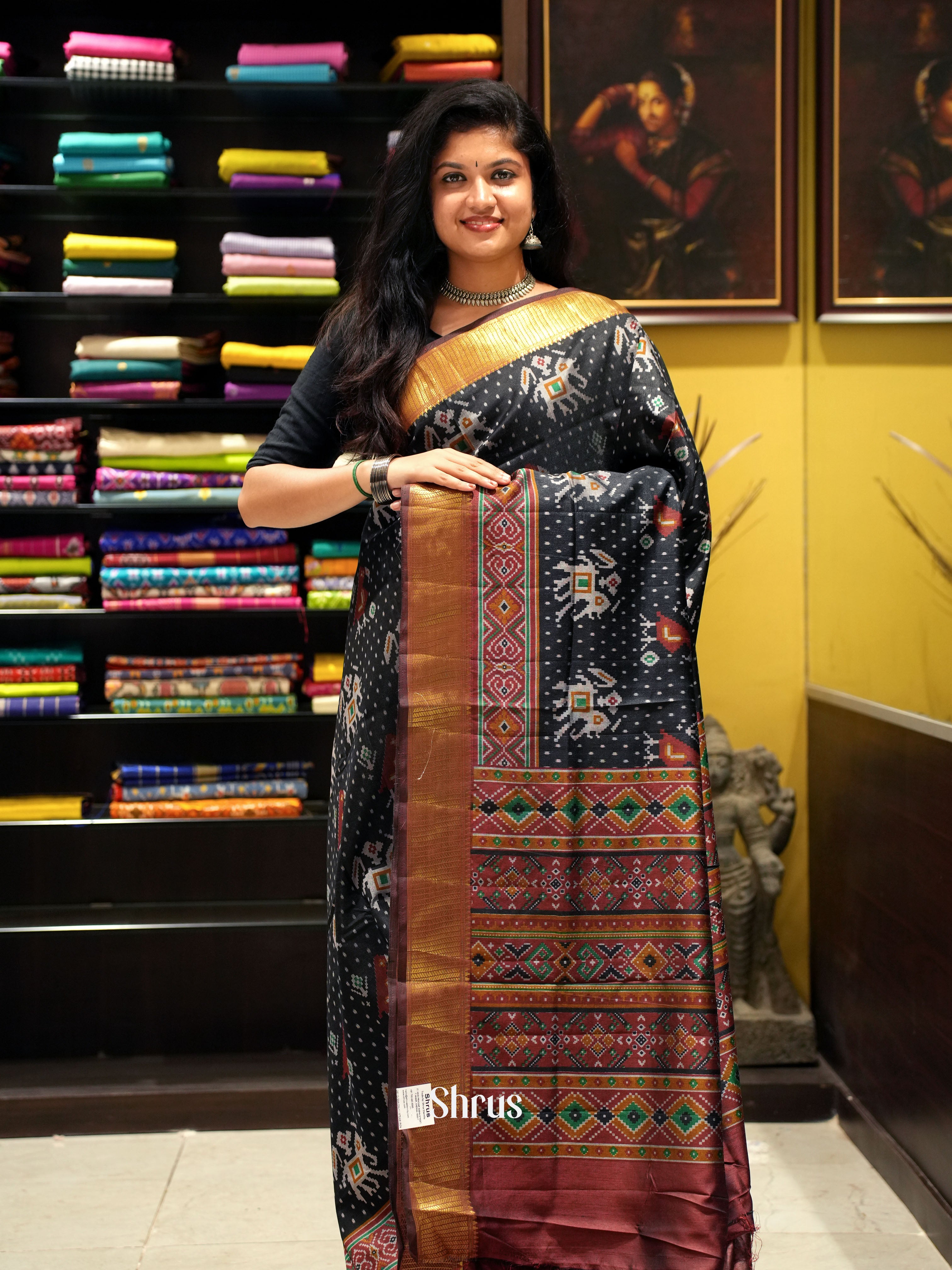 Black & Brown -Semi Patola - Shop on ShrusEternity.com