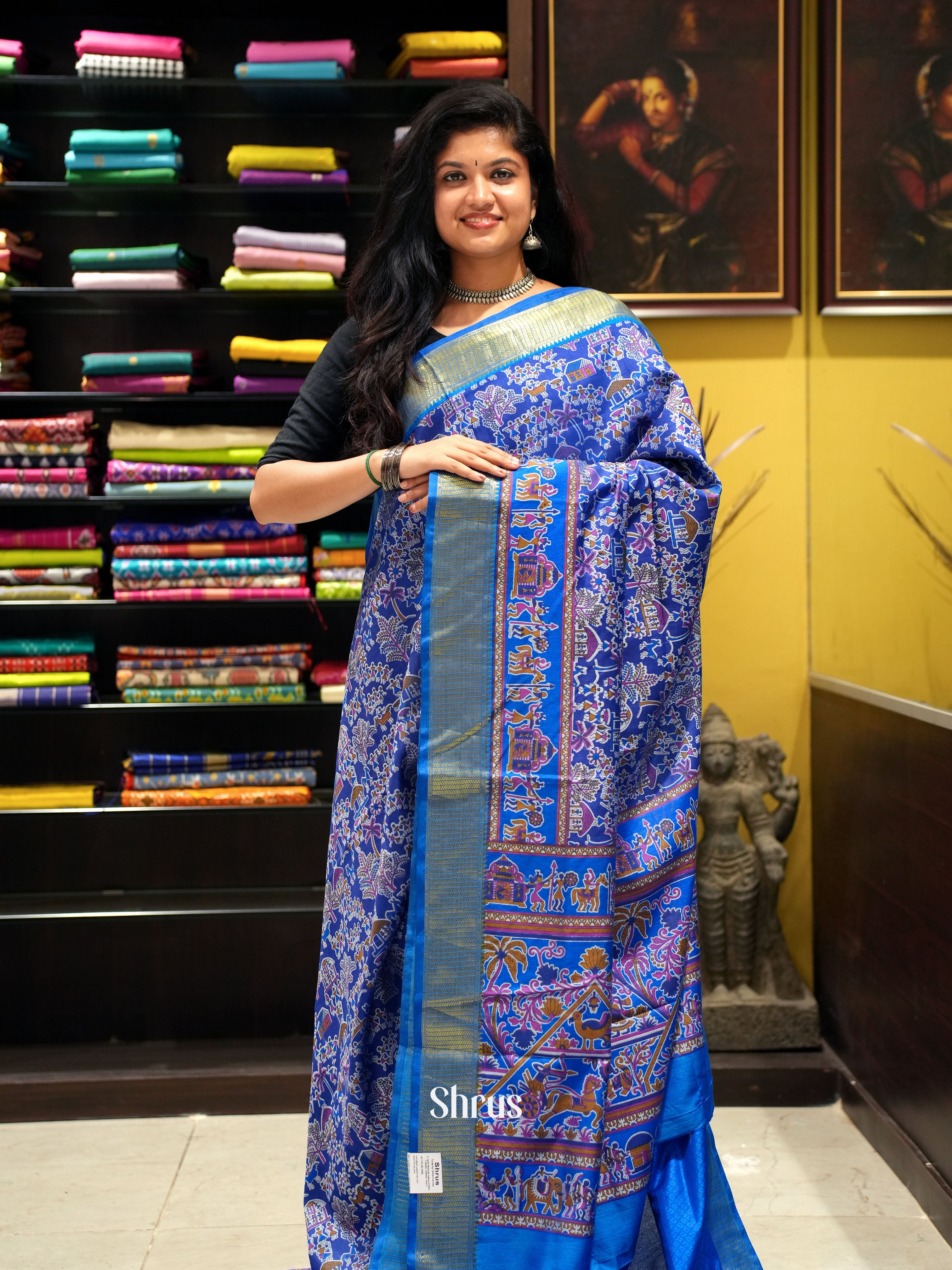 Blue -Semi Patola - Shop on ShrusEternity.com