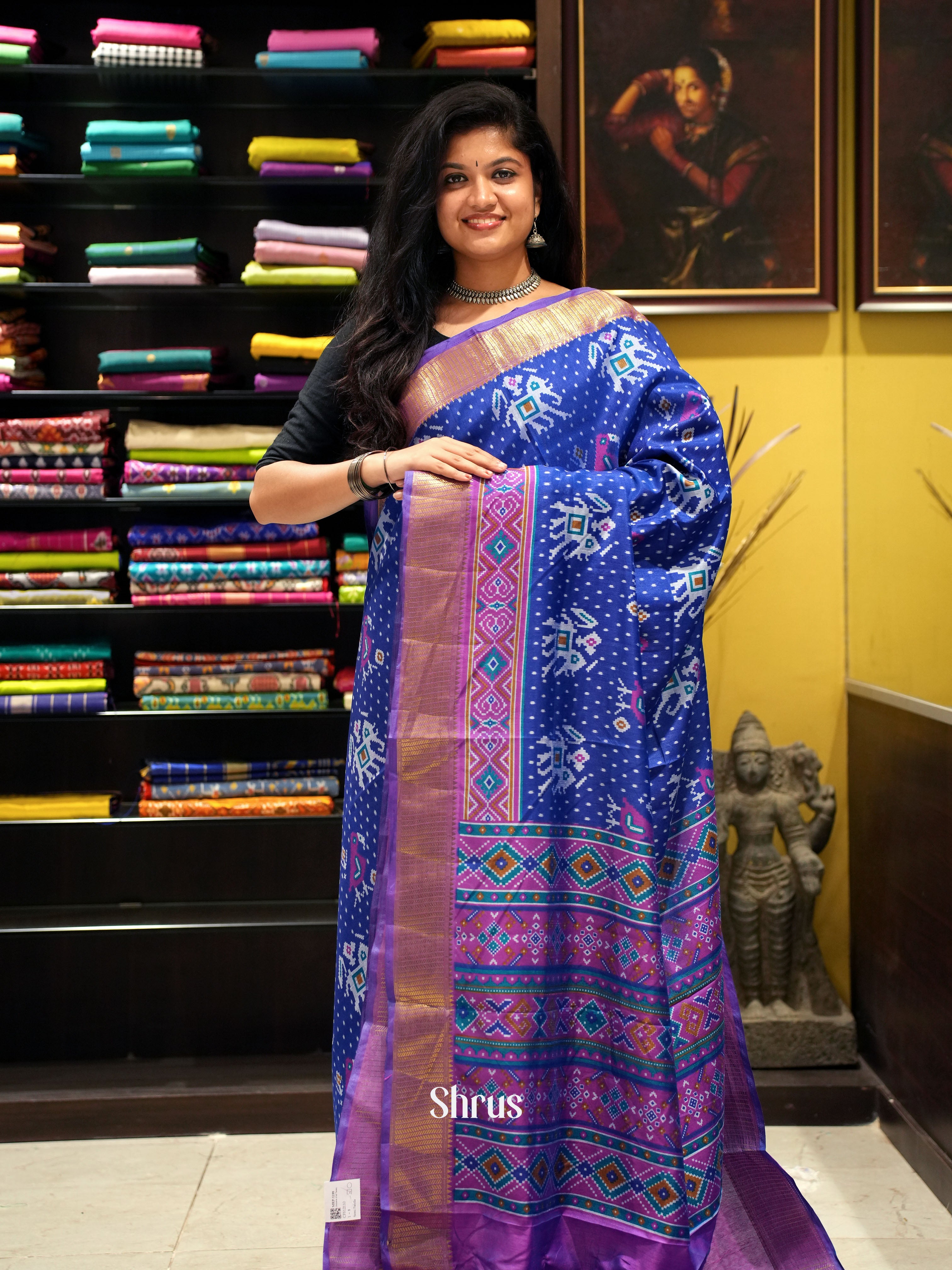 Blue & Purple -Semi Patola - Shop on ShrusEternity.com