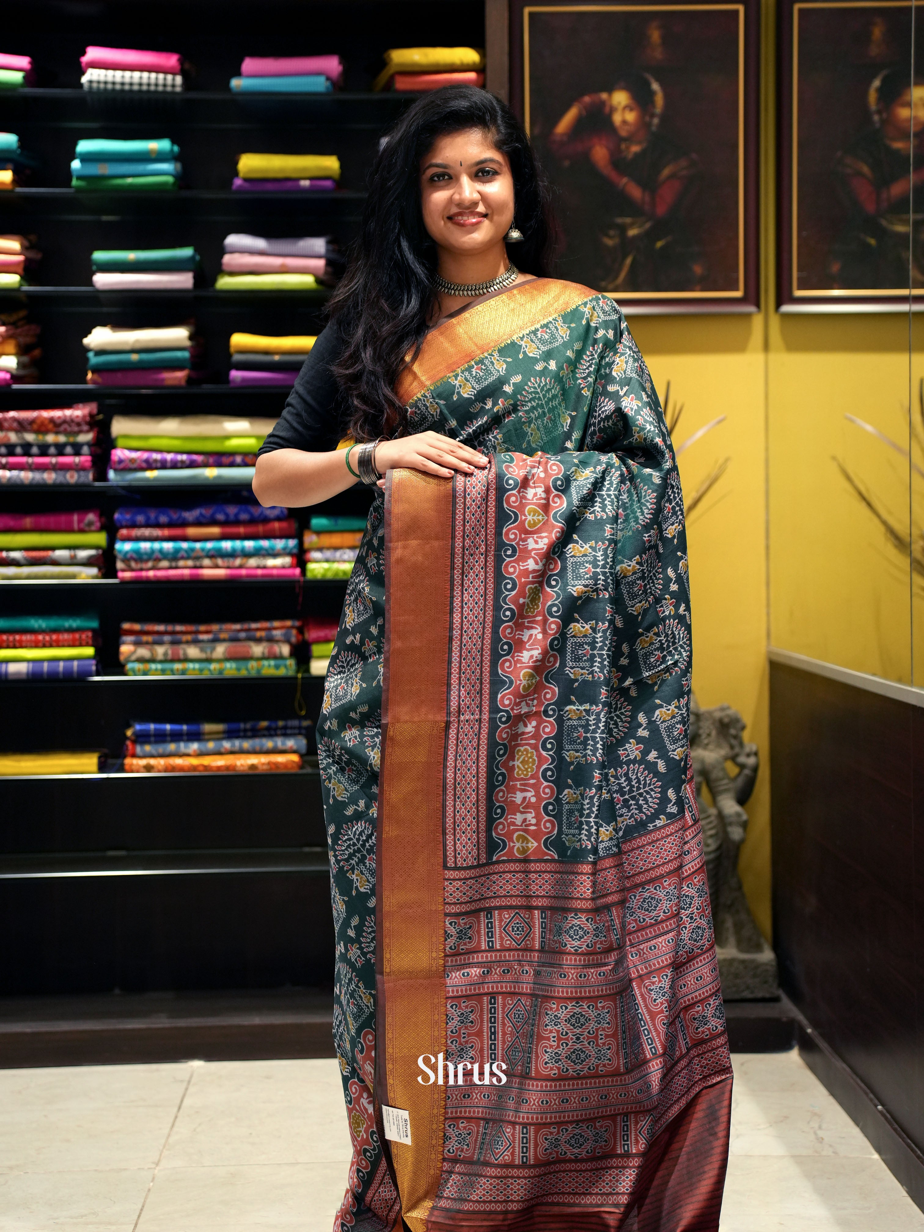 Green & Brown - Semi Patola - Shop on ShrusEternity.com