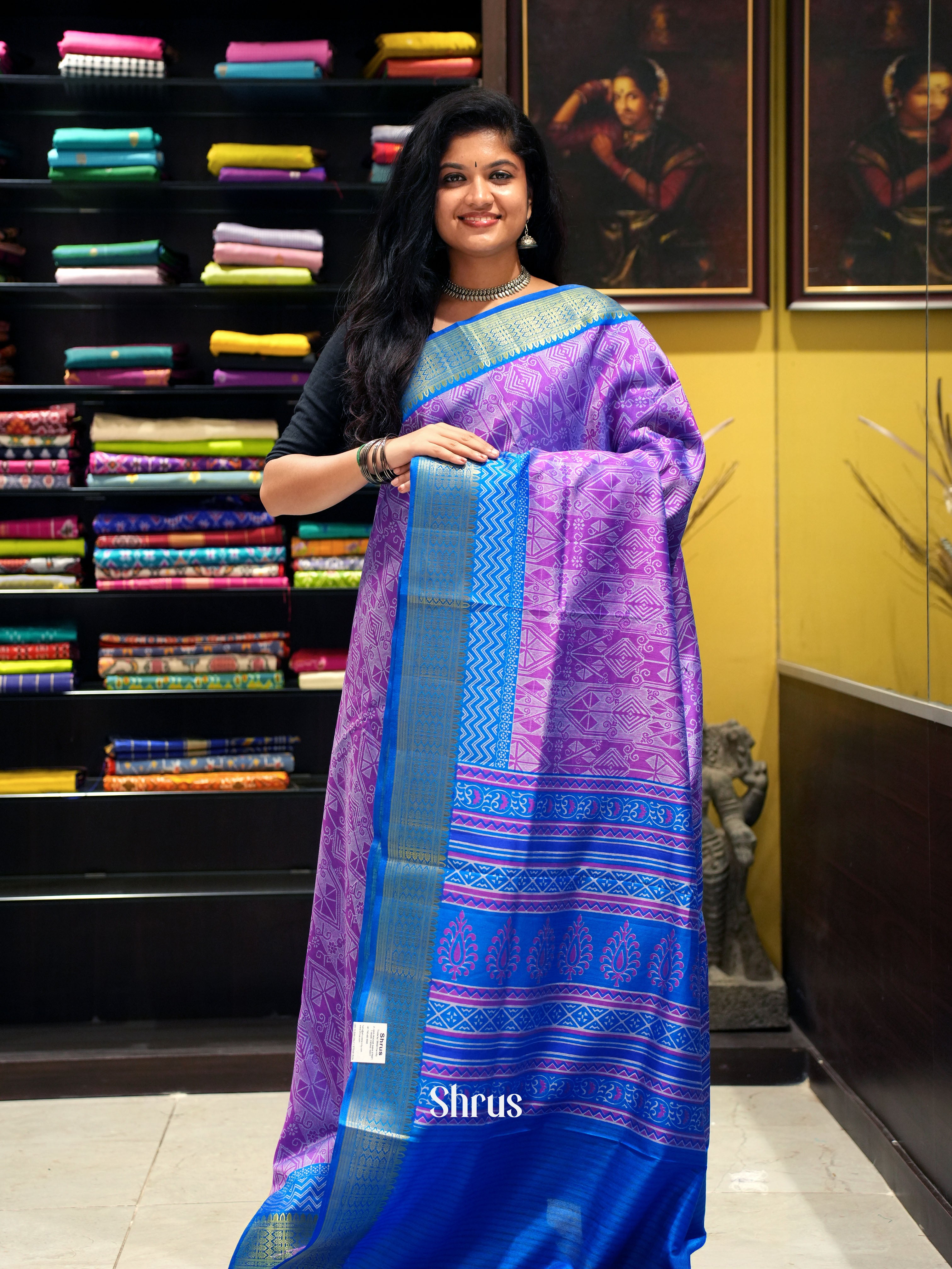 Pink& Blue - Semi Patola - Shop on ShrusEternity.com