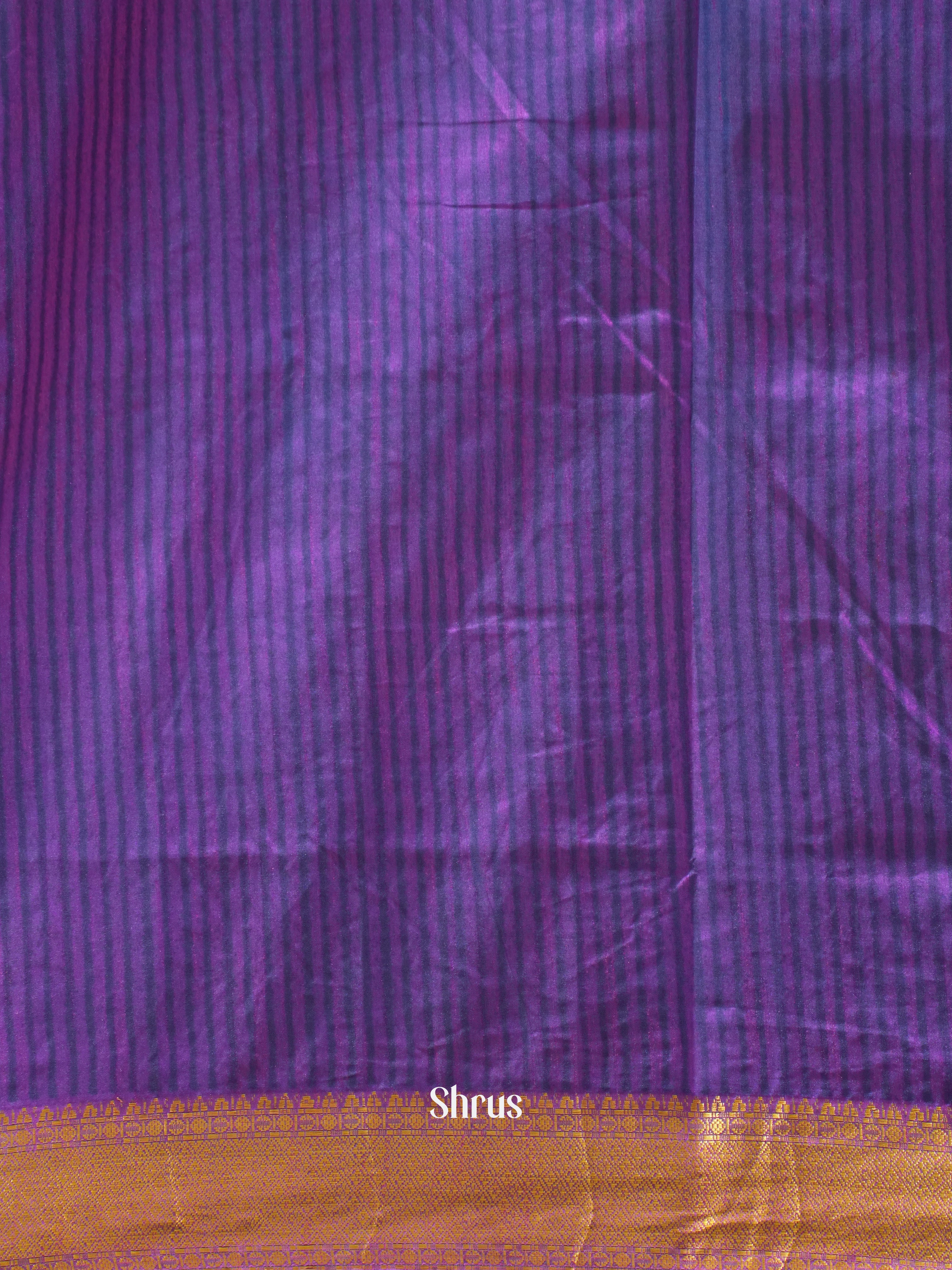Blue & Purple - Semi Patola Saree - Shop on ShrusEternity.com