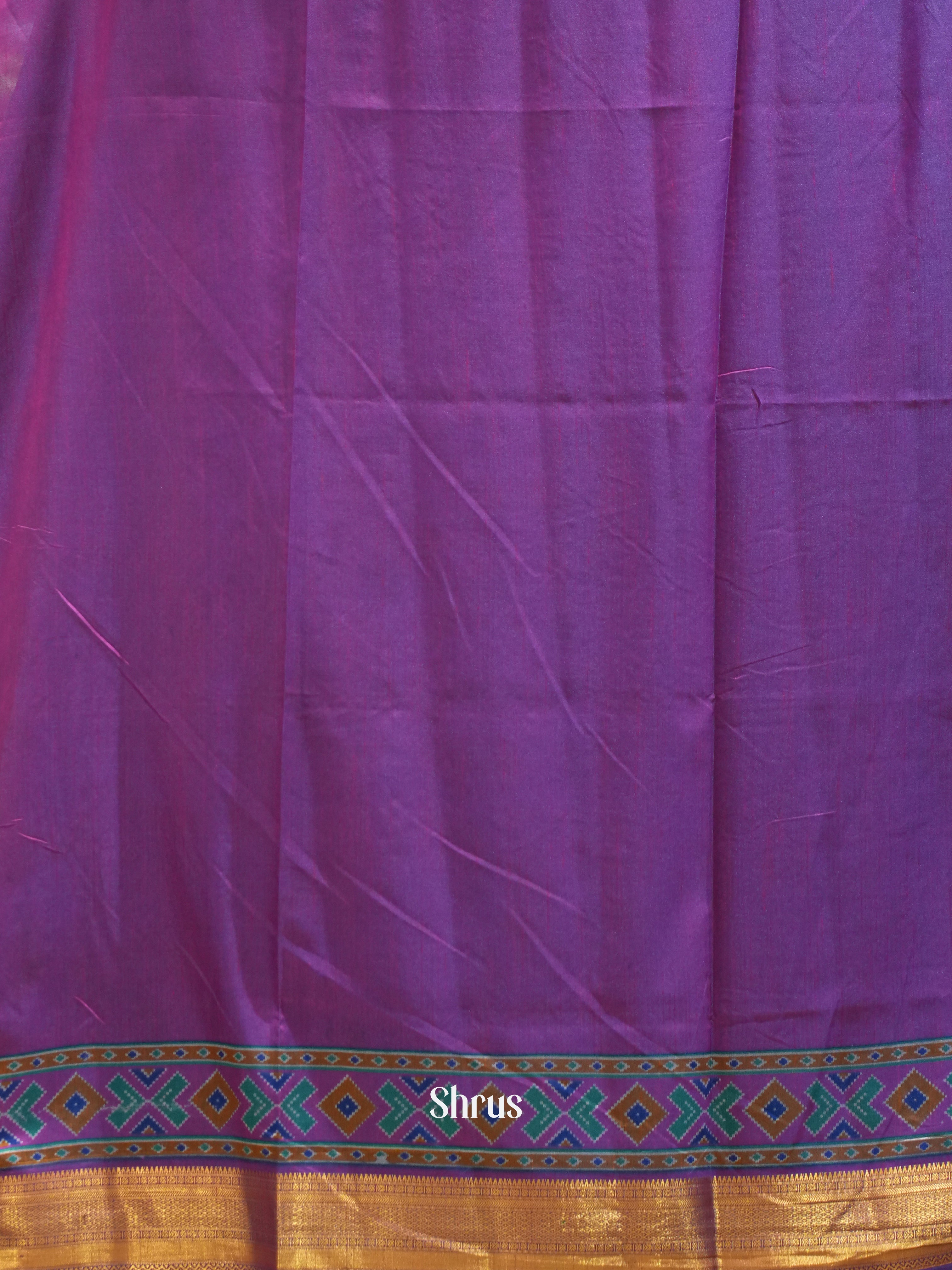 Blue & Purple - Semi Patola Saree - Shop on ShrusEternity.com