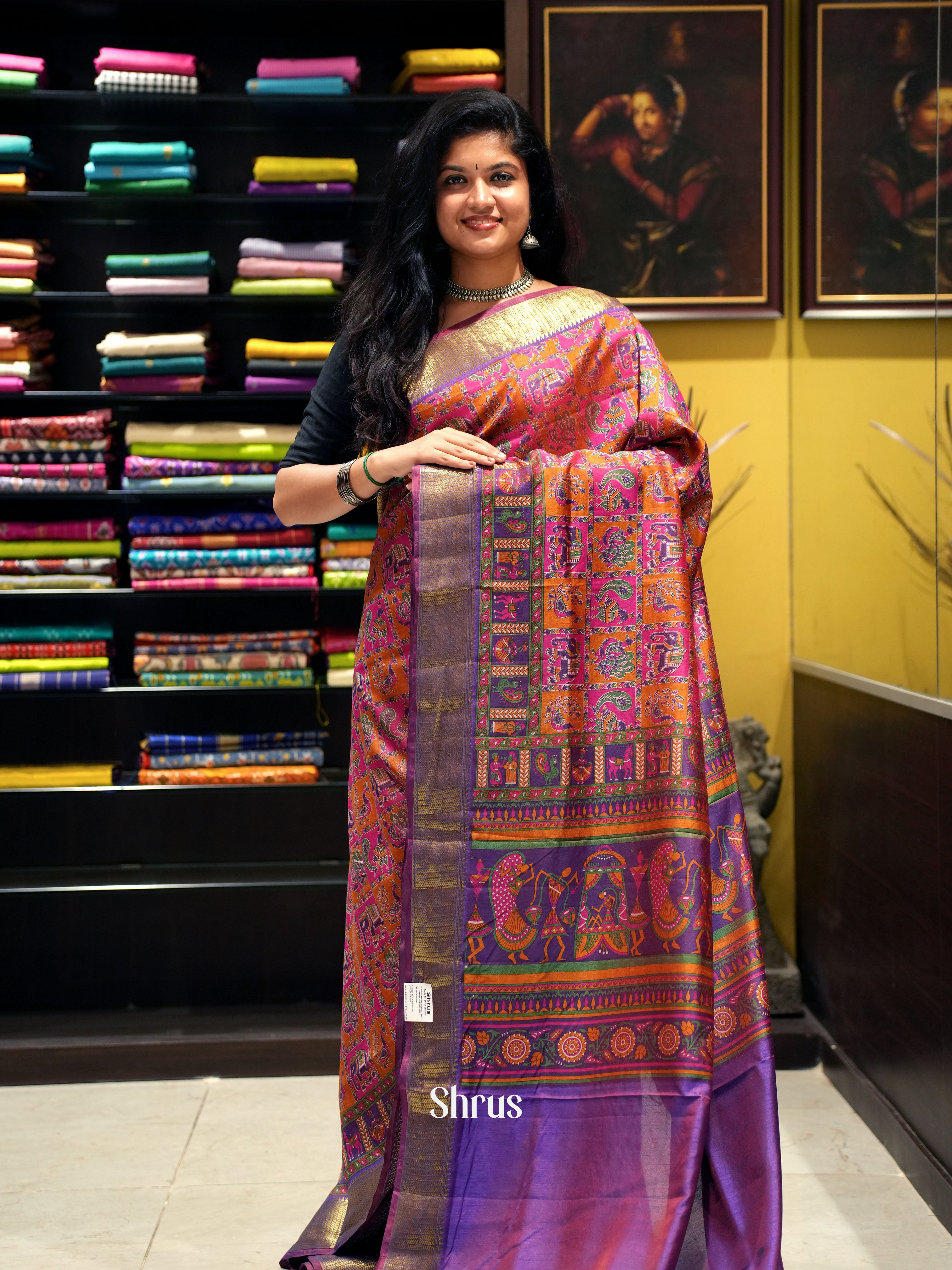 Orange & Purple - Semi Patola - Shop on ShrusEternity.com