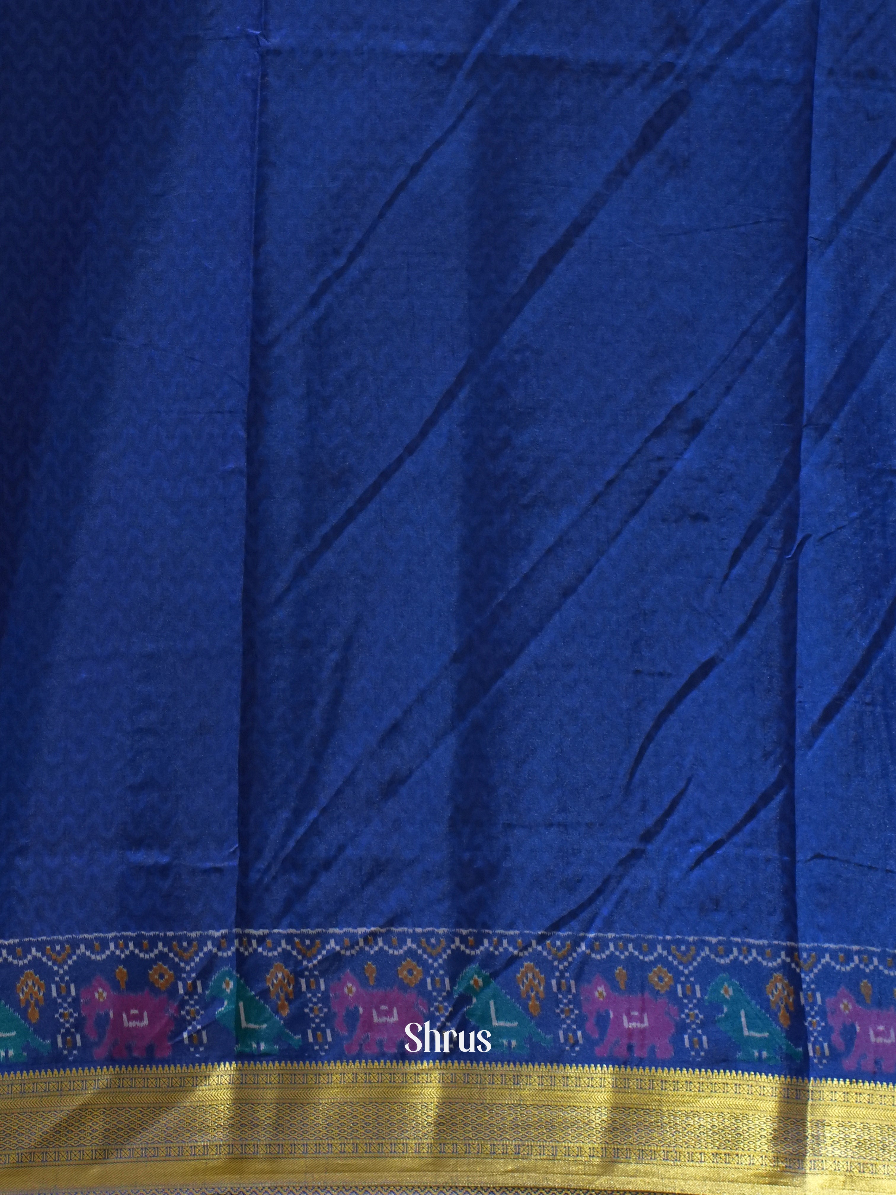 Pink & Blue - Semi Patola Saree - Shop on ShrusEternity.com