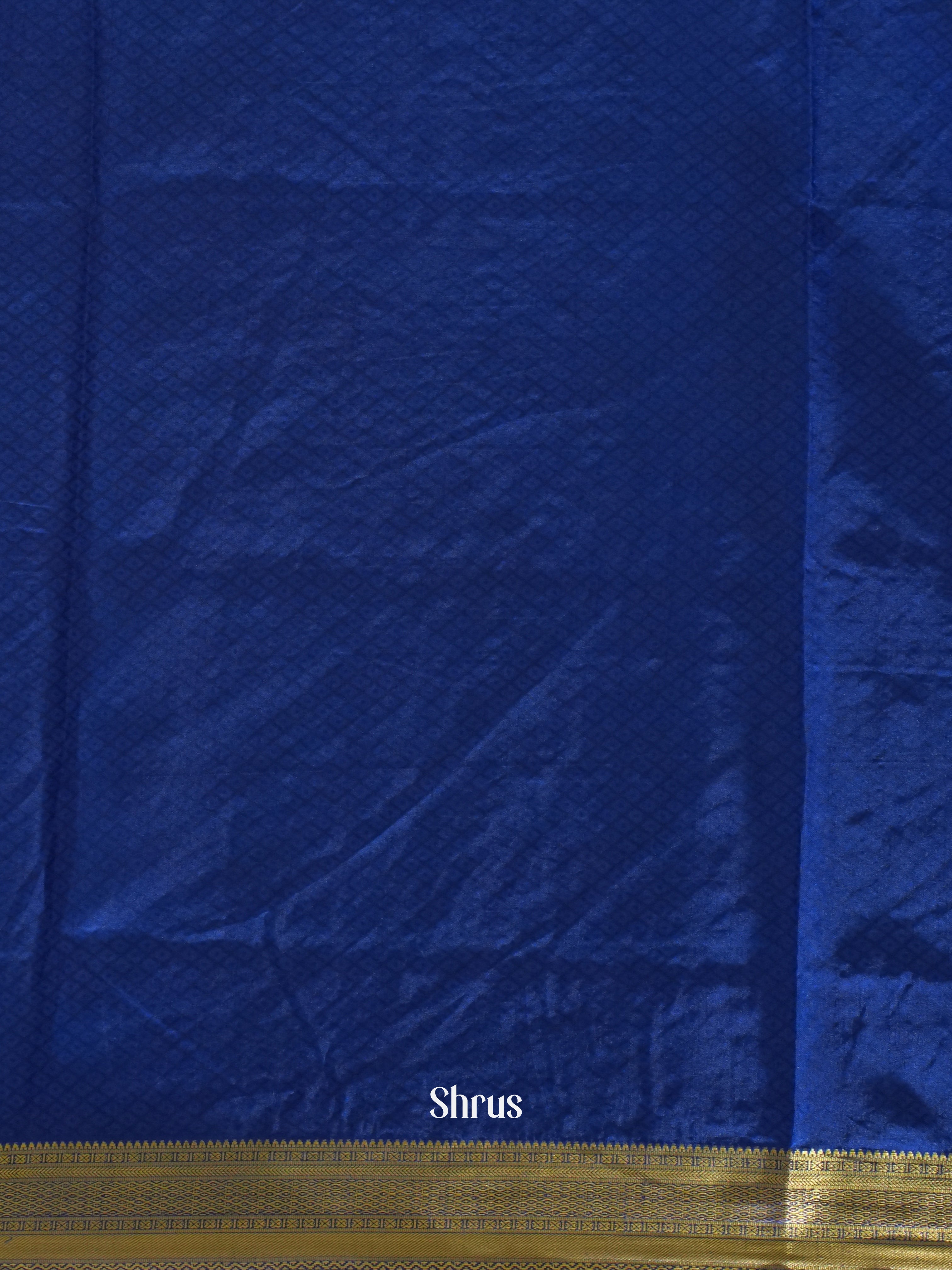 Blue(Single Tone) - Semi Patola Saree - Shop on ShrusEternity.com
