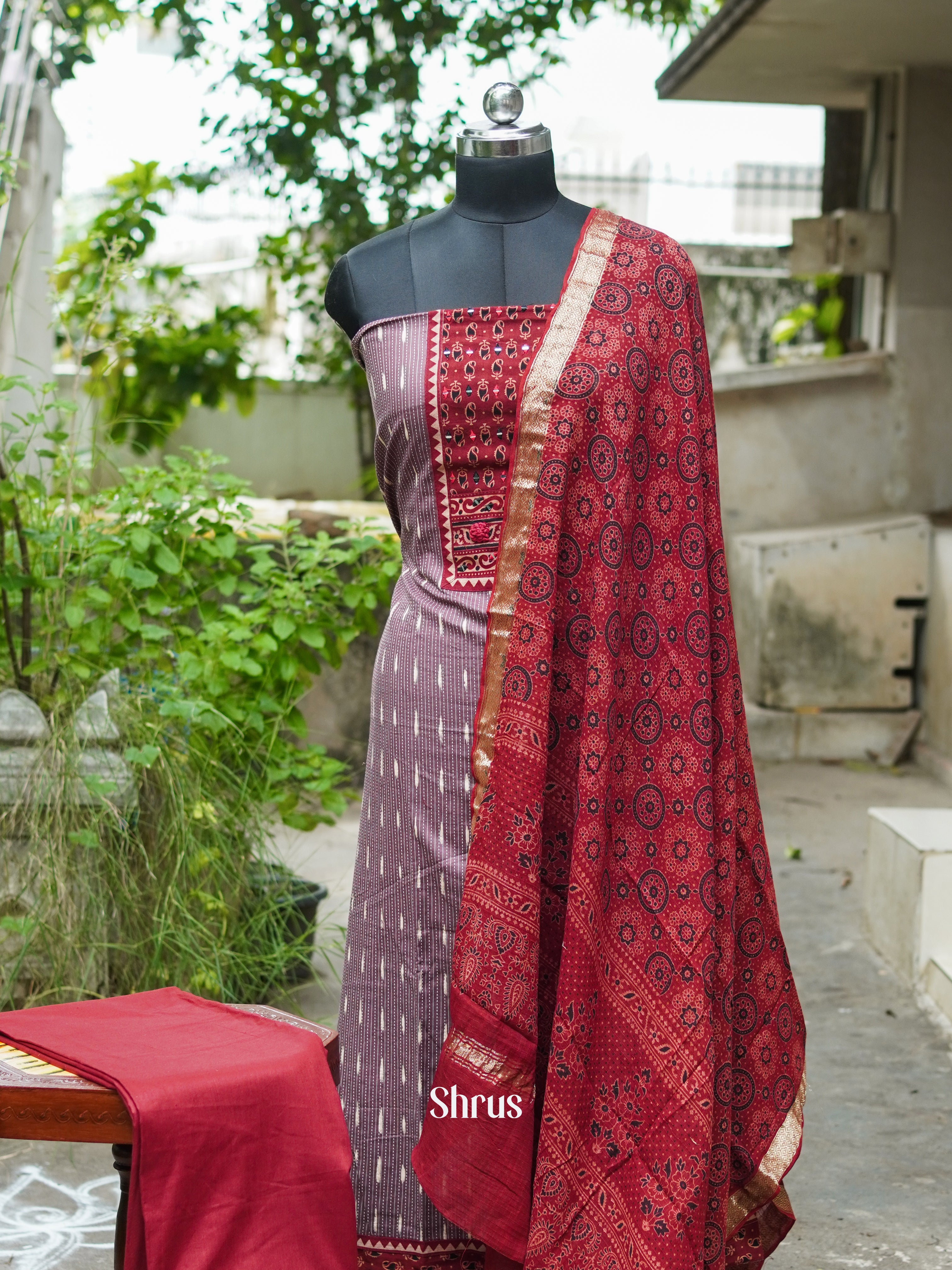 Onion Pink & Red - Cotton salwar - Shop on ShrusEternity.com