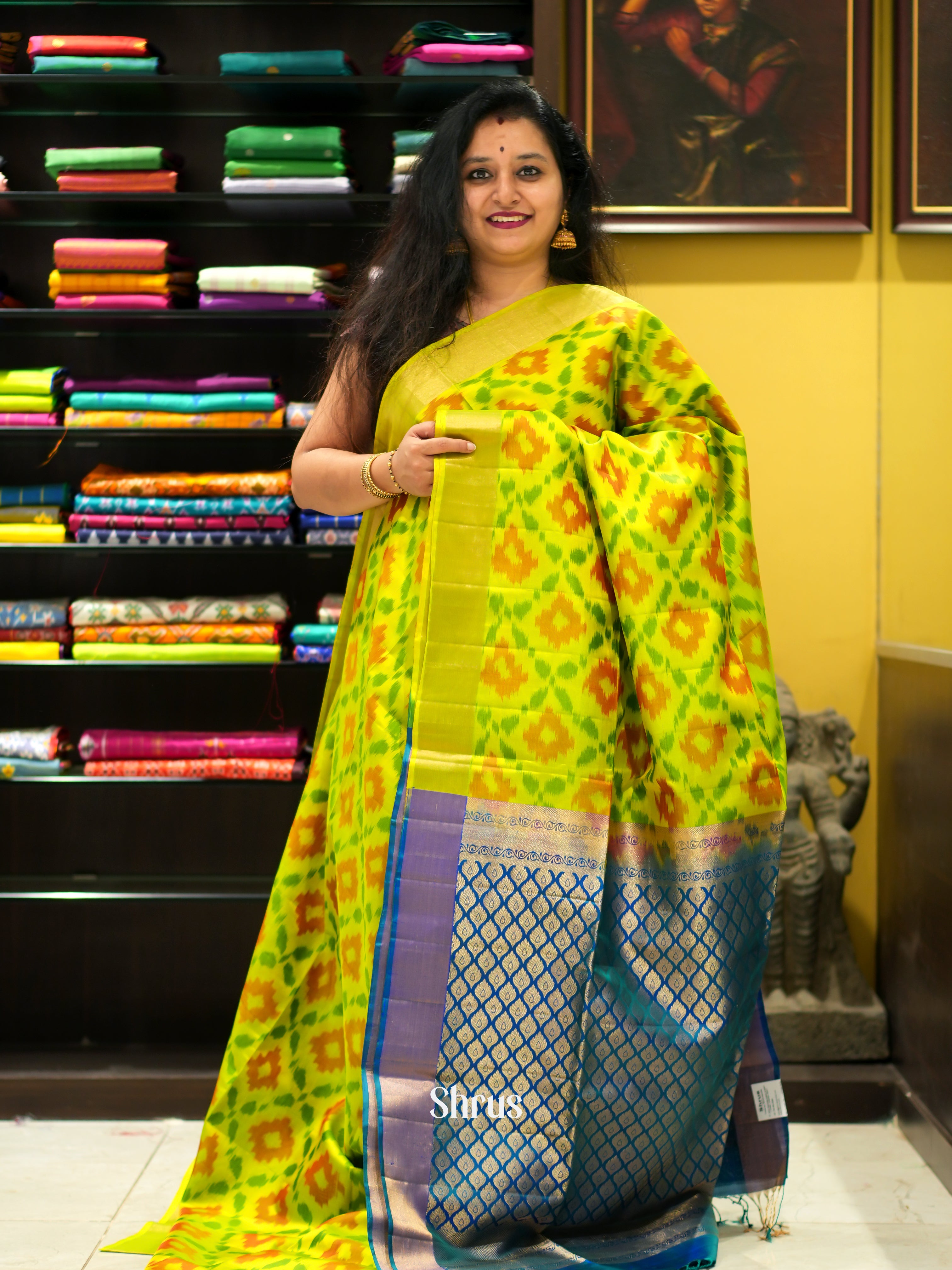Green & Blue - Soft Silk Saree - Shop on ShrusEternity.com