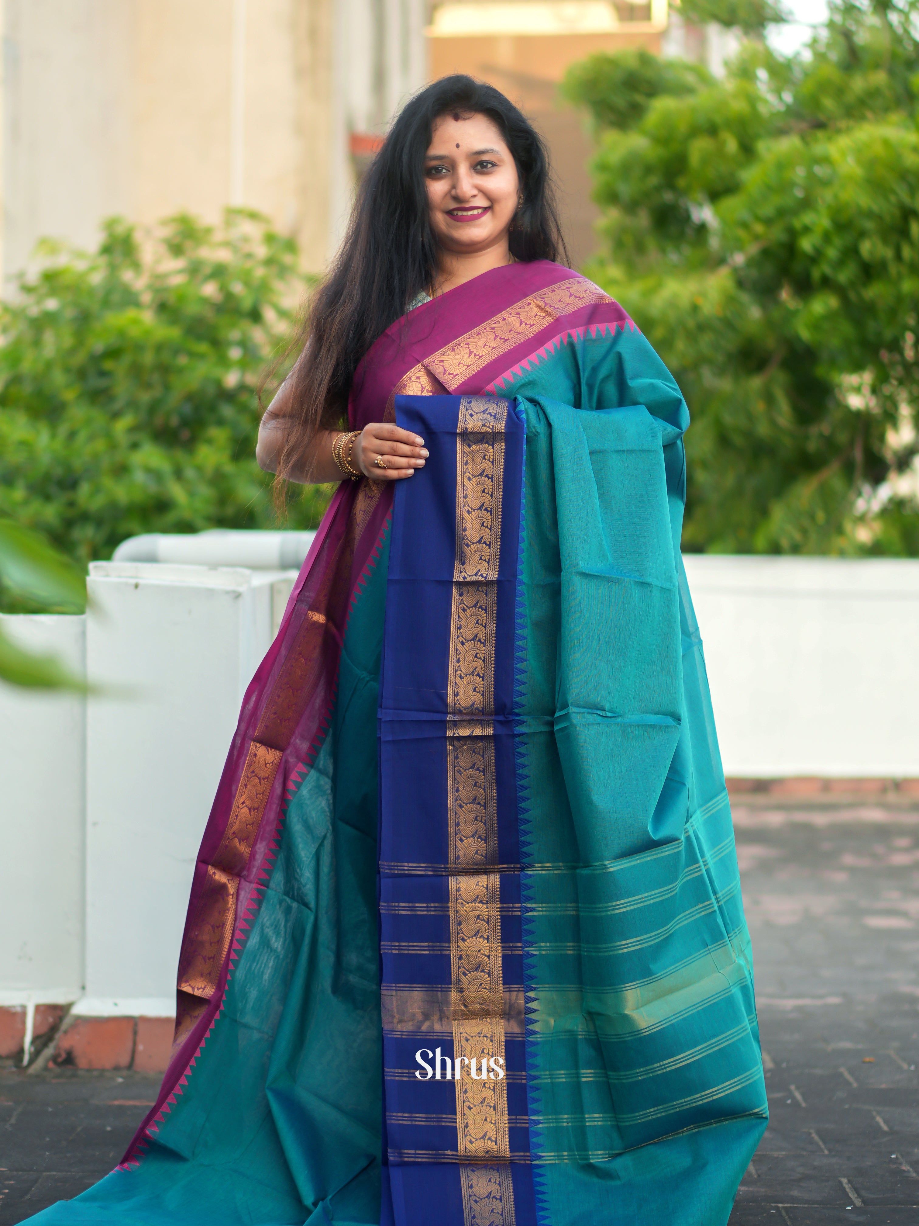 CFS19042 - Chettinad Cotton Saree - Shop on ShrusEternity.com