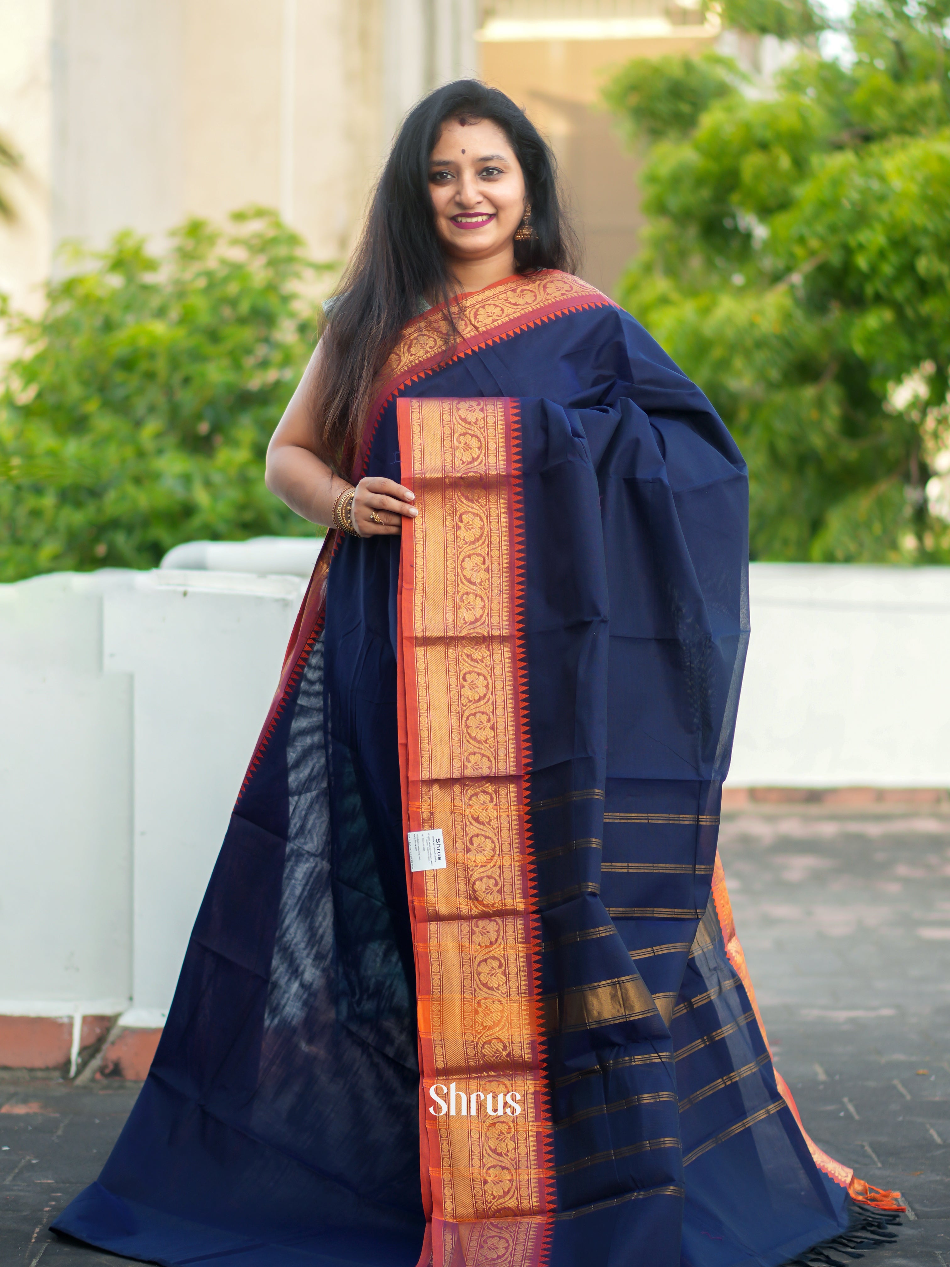 Blue & Brick - Chettinad Cotton Saree - Shop on ShrusEternity.com