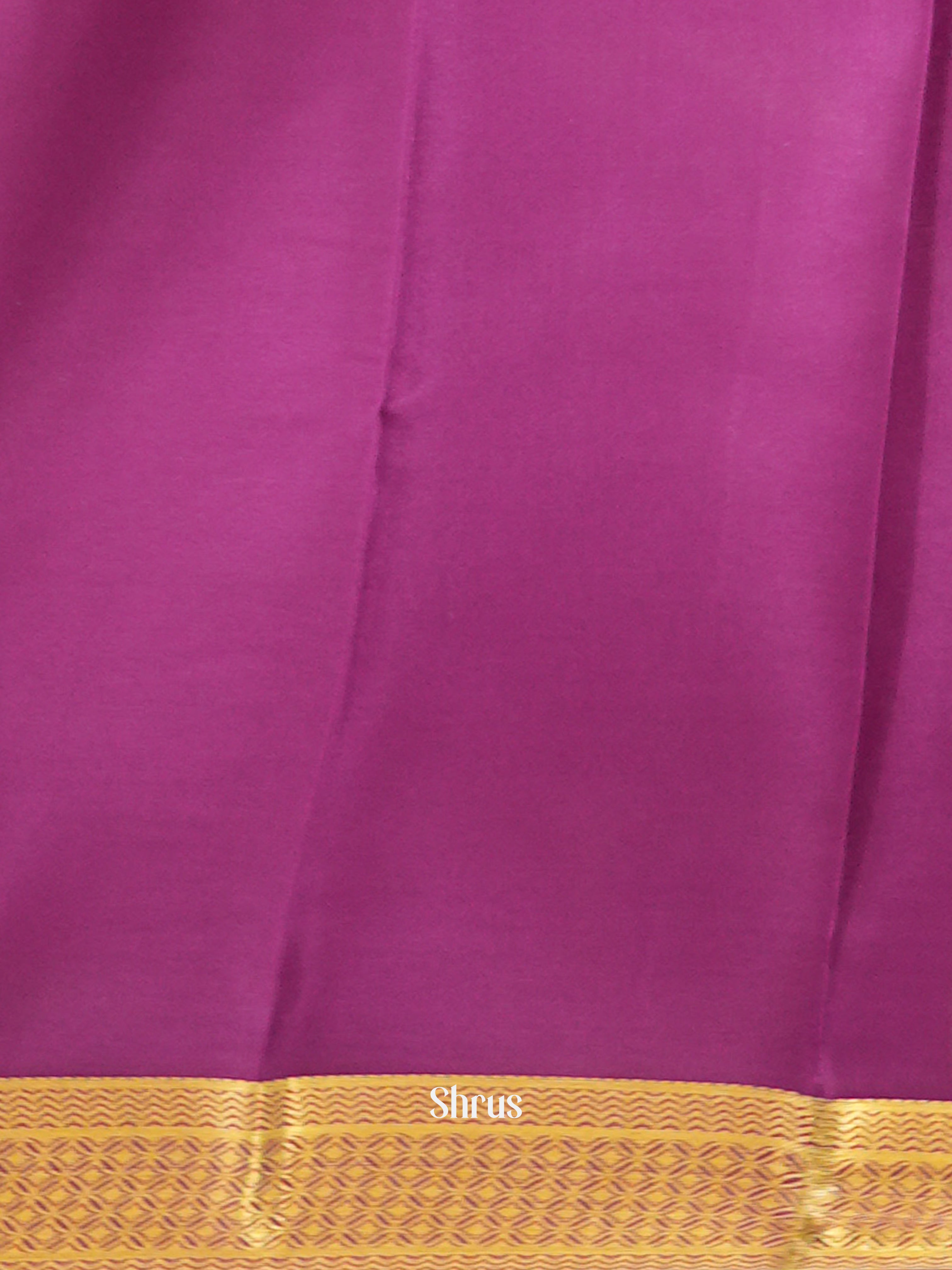 Cream & Majenta -Mysore Silk - Shop on ShrusEternity.com