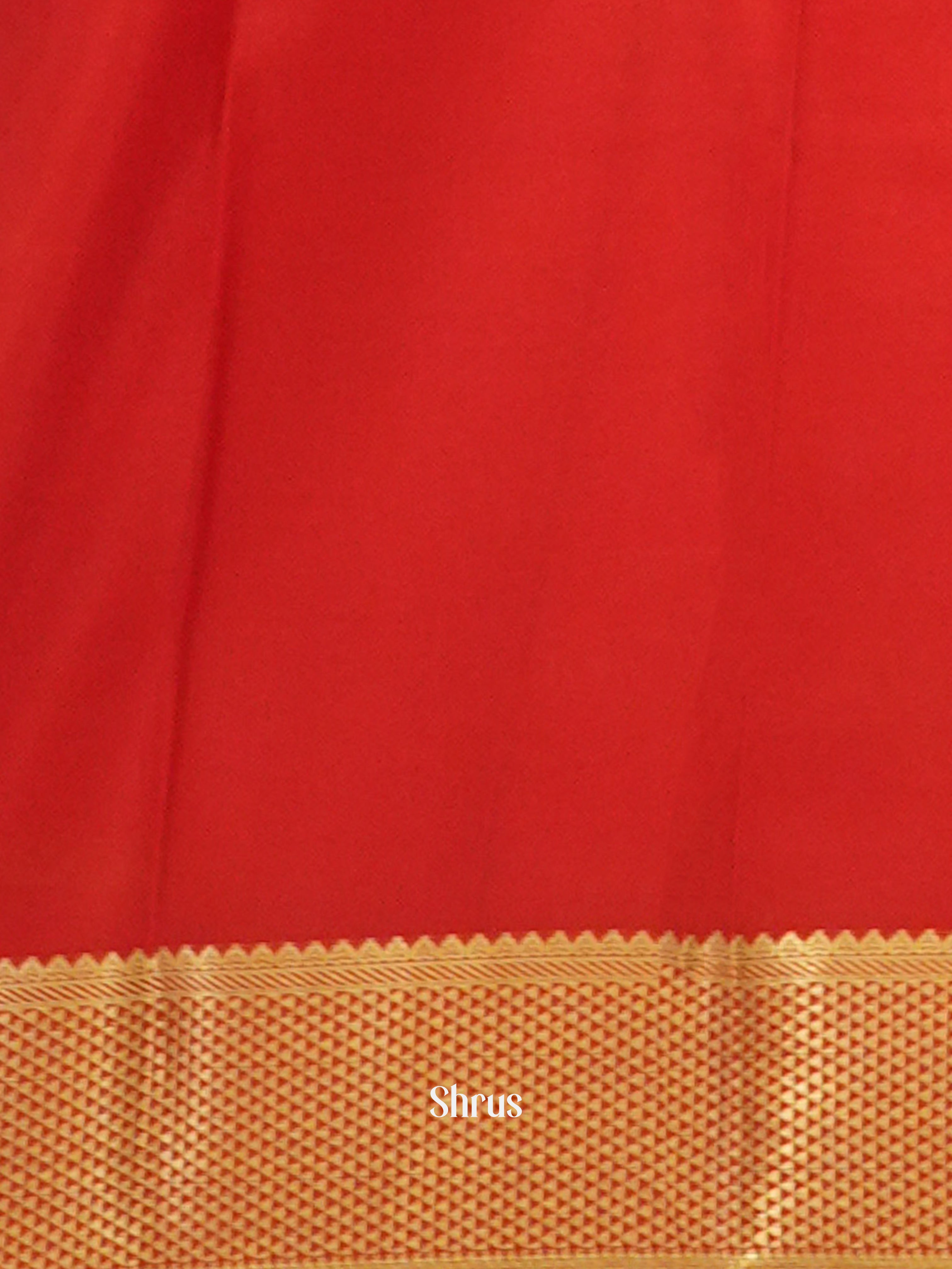 Cream & Red -Mysore Silk - Shop on ShrusEternity.com
