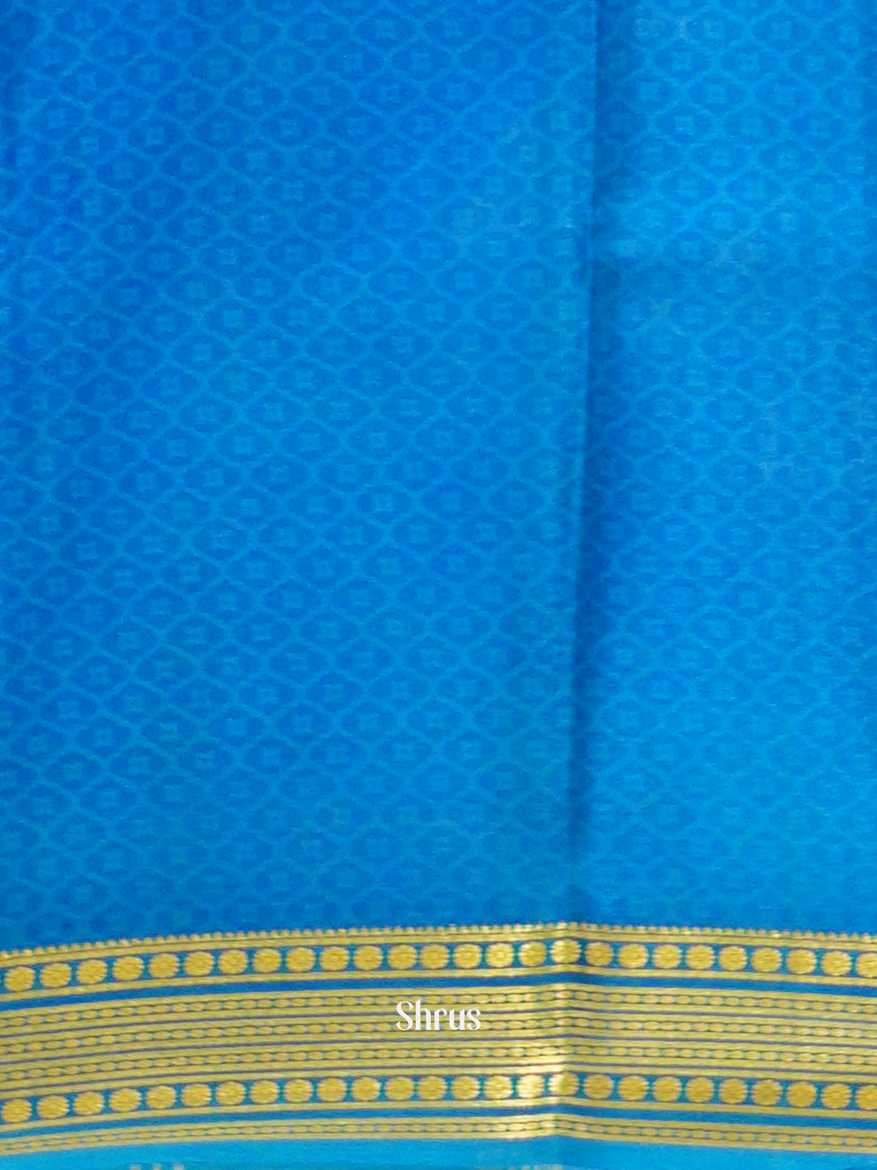 Sky Blue & Blue -Mysore Silk - Shop on ShrusEternity.com