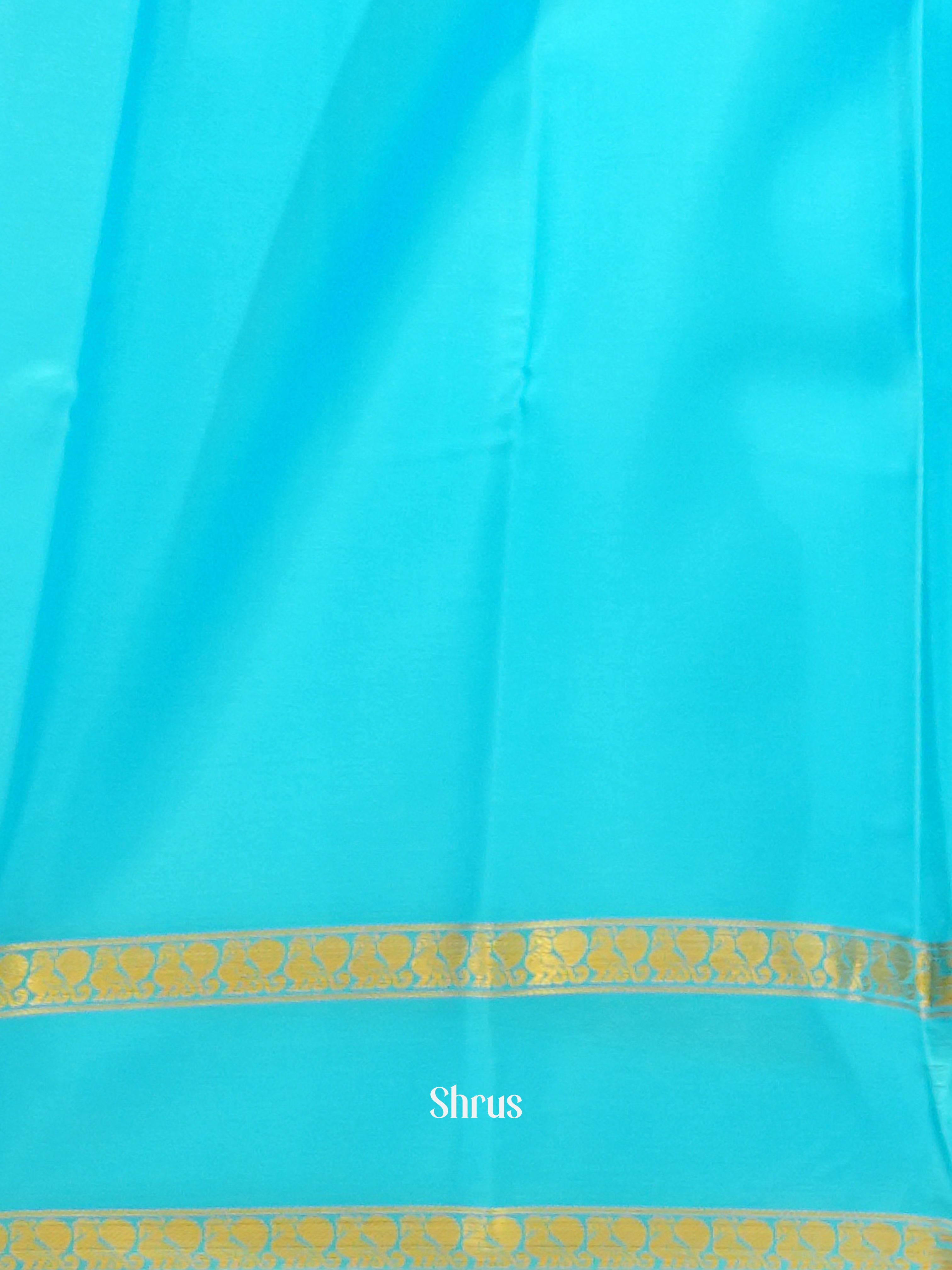 Pink & Blue -Mysore Silk Saree - Shop on ShrusEternity.com